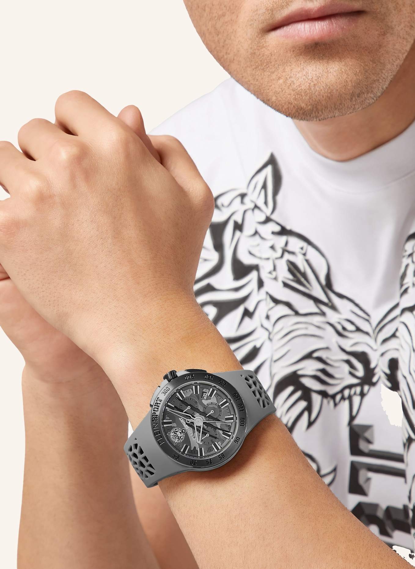 PLEIN SPORT Armbanduhr THUNDERSTORM CHRONO: GRAU