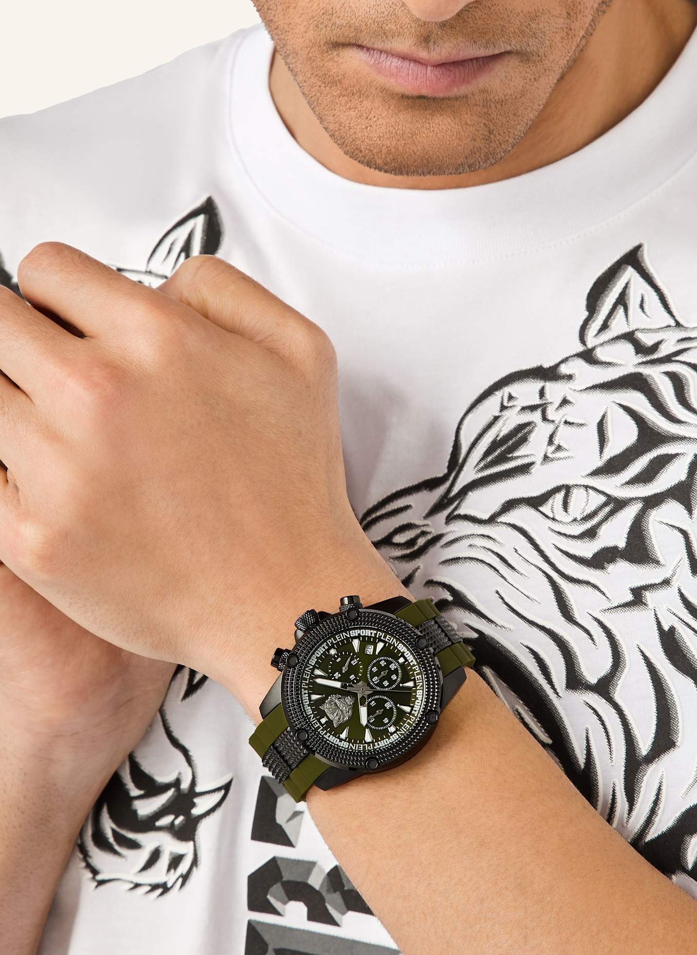 PLEIN SPORT Armbanduhr HURRICANE CHRONO: SCHWARZ/ GRÜN