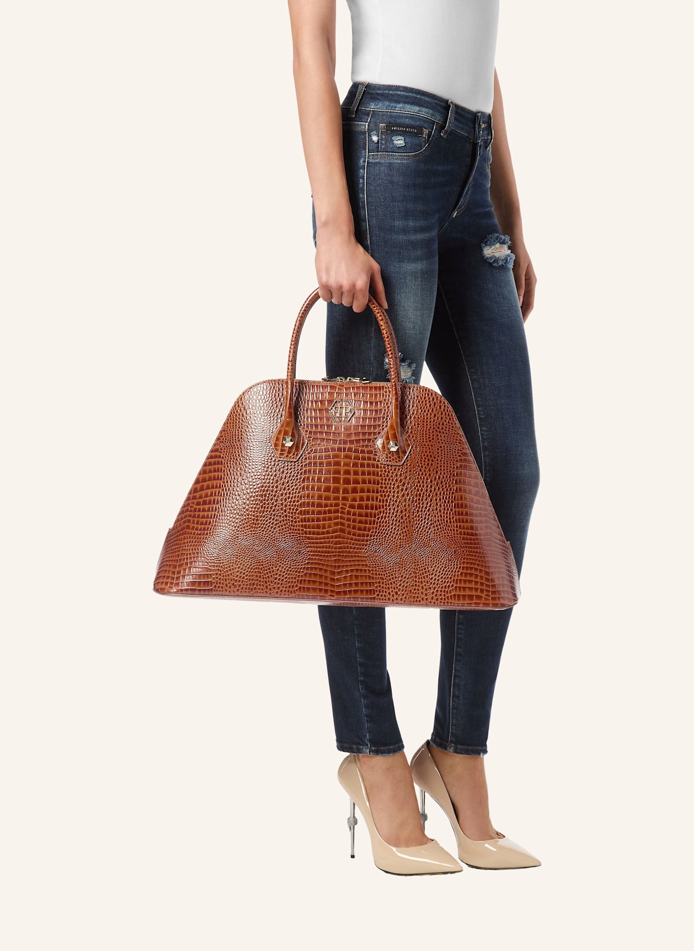 PHILIPP PLEIN Umhängetasche COCCO: BRAUN