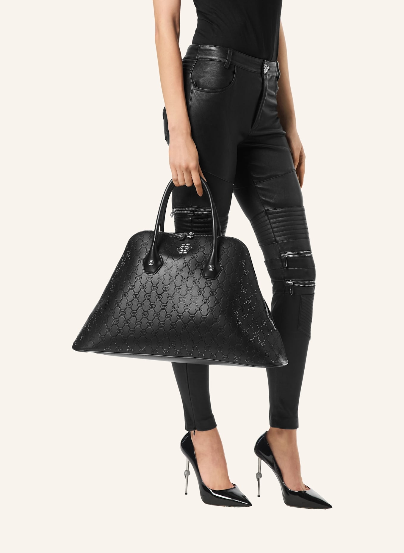 PHILIPP PLEIN Umhängetasche MONOGRAM: SCHWARZ