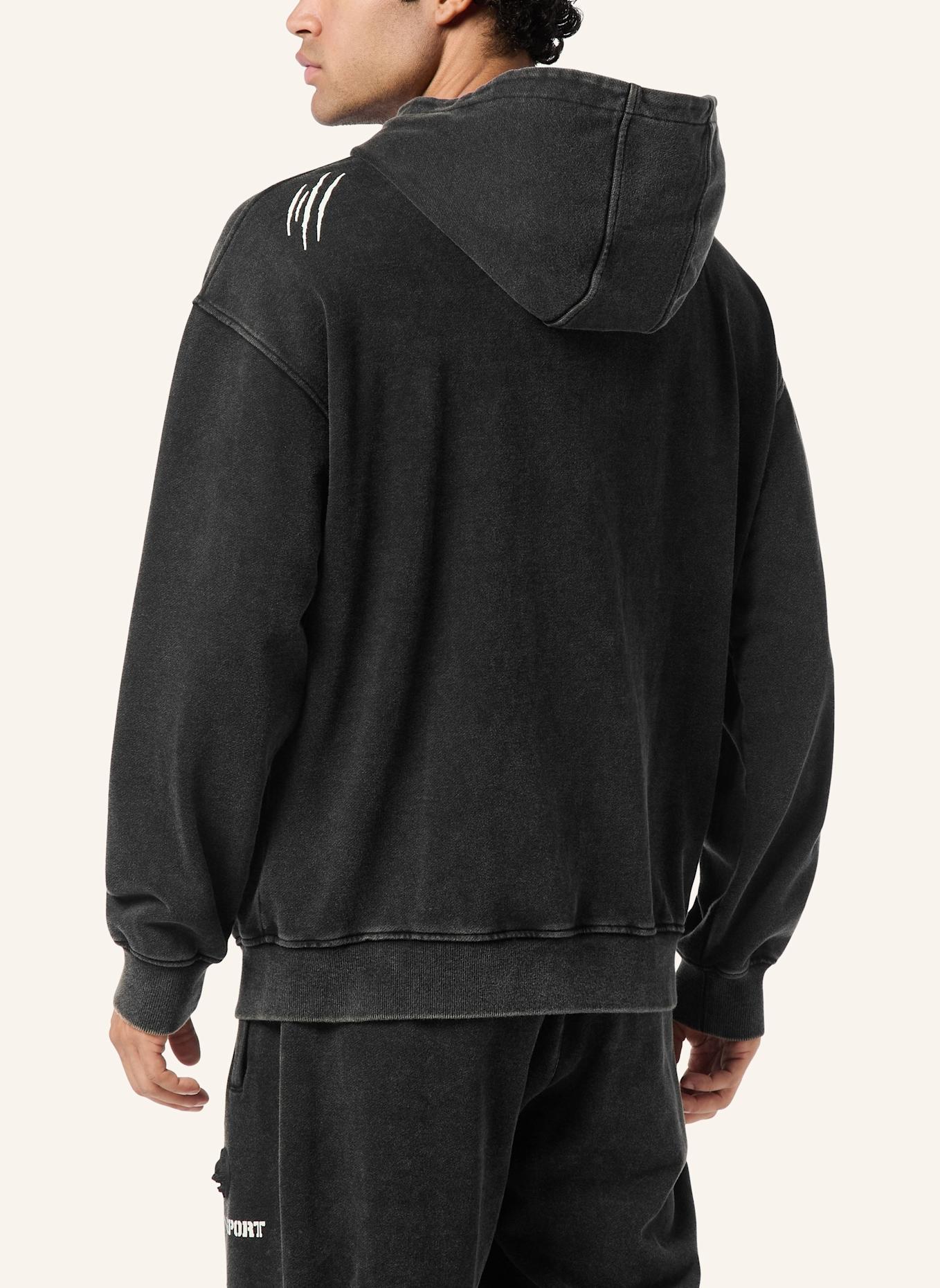 PLEIN SPORT Kapuzen-Sweatjacket: SCHWARZ