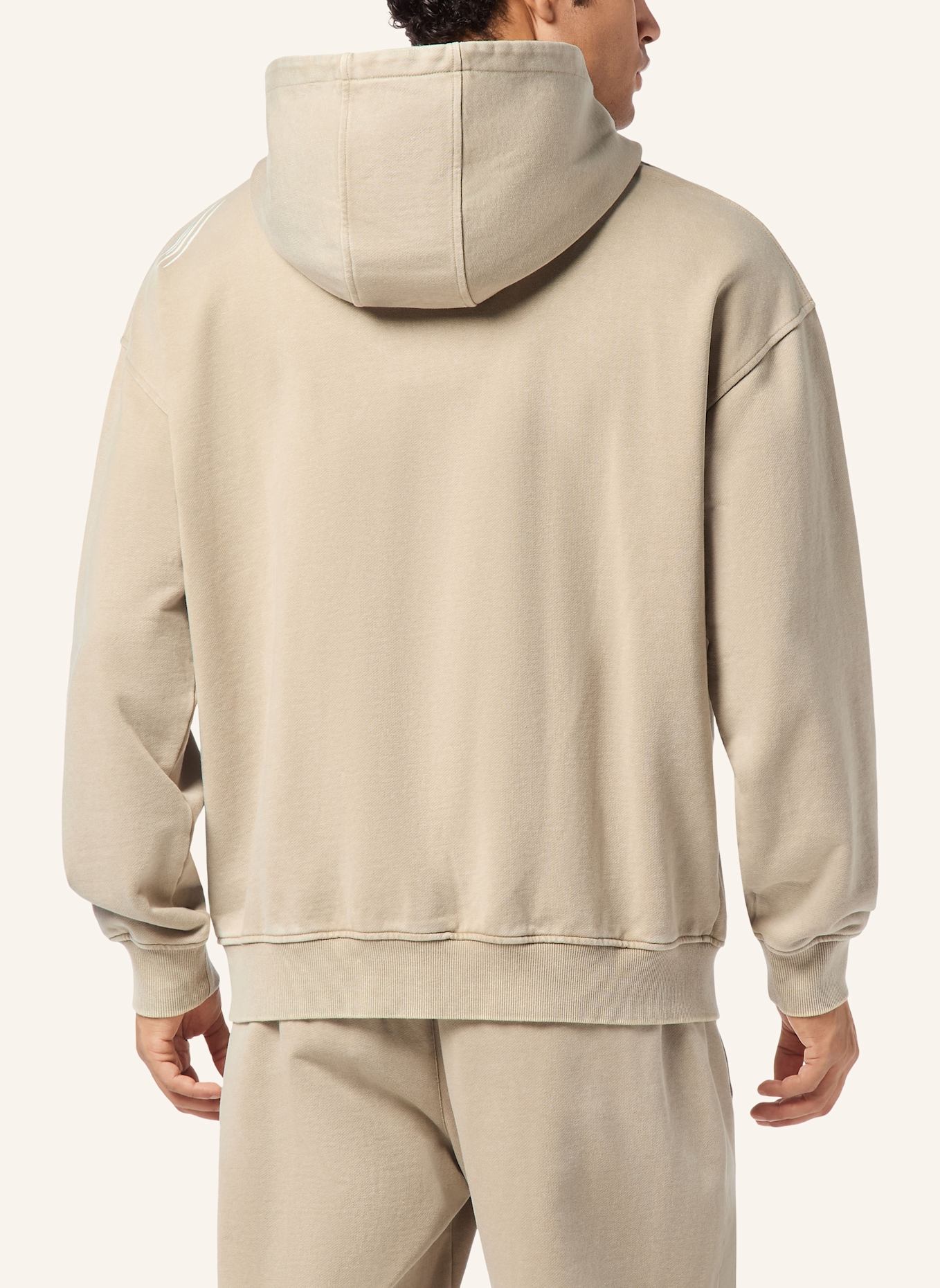 PLEIN SPORT Kapuzen-Sweatjacket: BEIGE