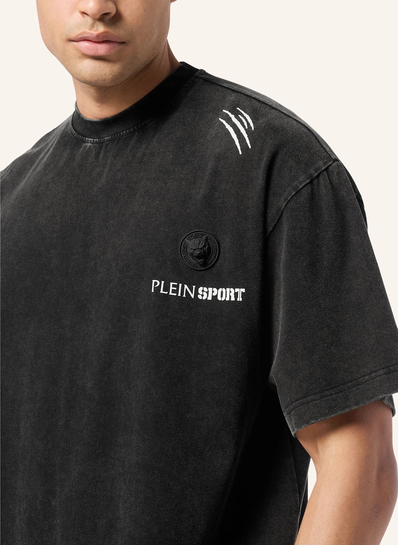 PLEIN SPORT T-Shirt Rundhalsausschnitt: SCHWARZ