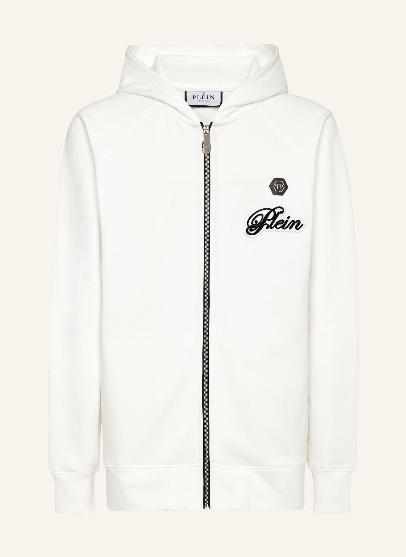 PHILIPP PLEIN Kapuzen-Sweatjacket SIGNATURE: SCHWARZ