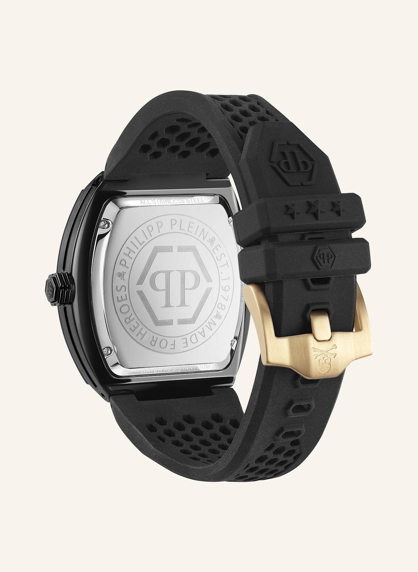 PHILIPP PLEIN Armbanduhr The Hexagon Phantom: GOLD/ SCHWARZ