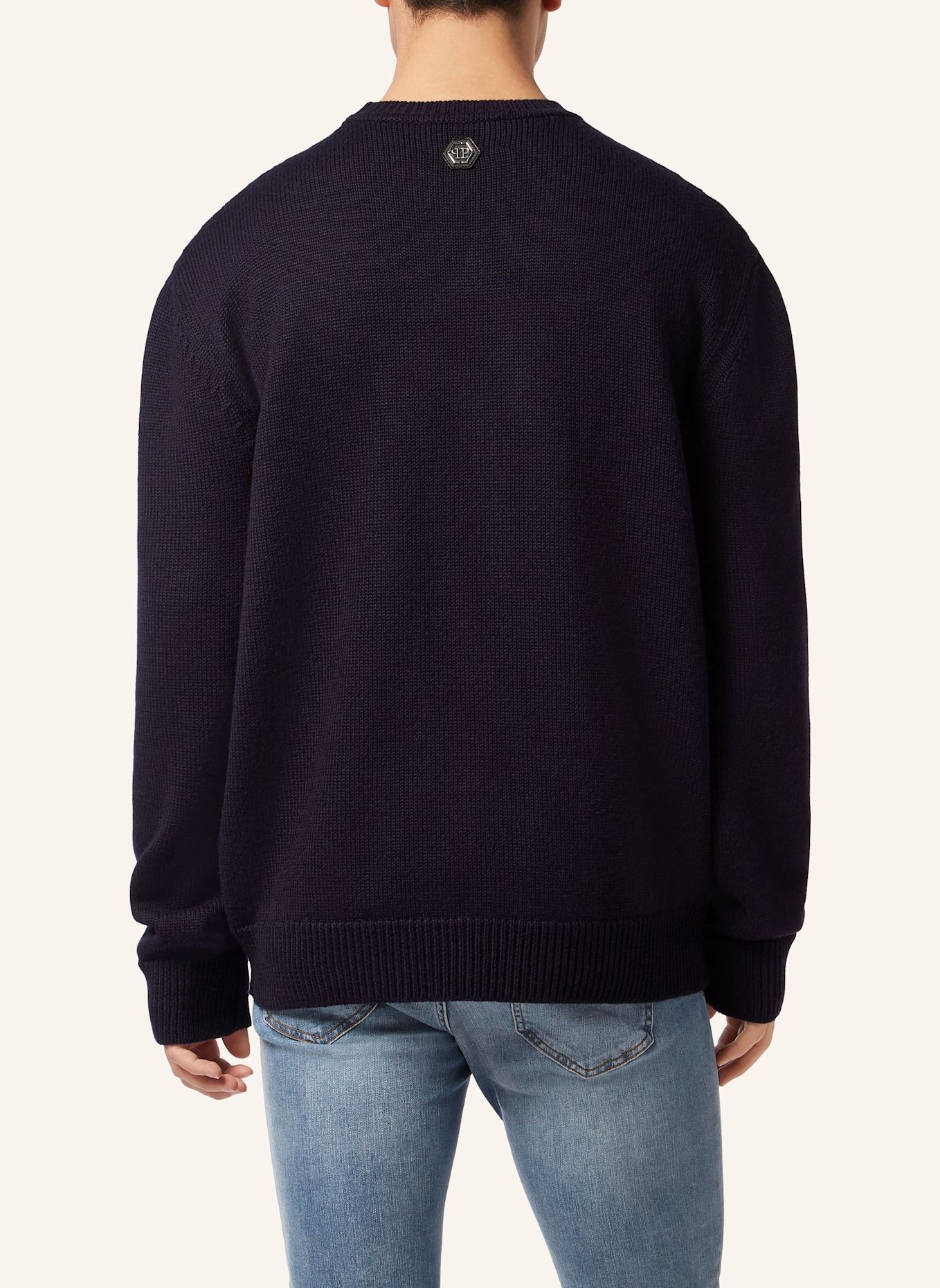 PHILIPP PLEIN PHILIPP PLEIN Rundhalspullover LOVE: DUNKELBLAU