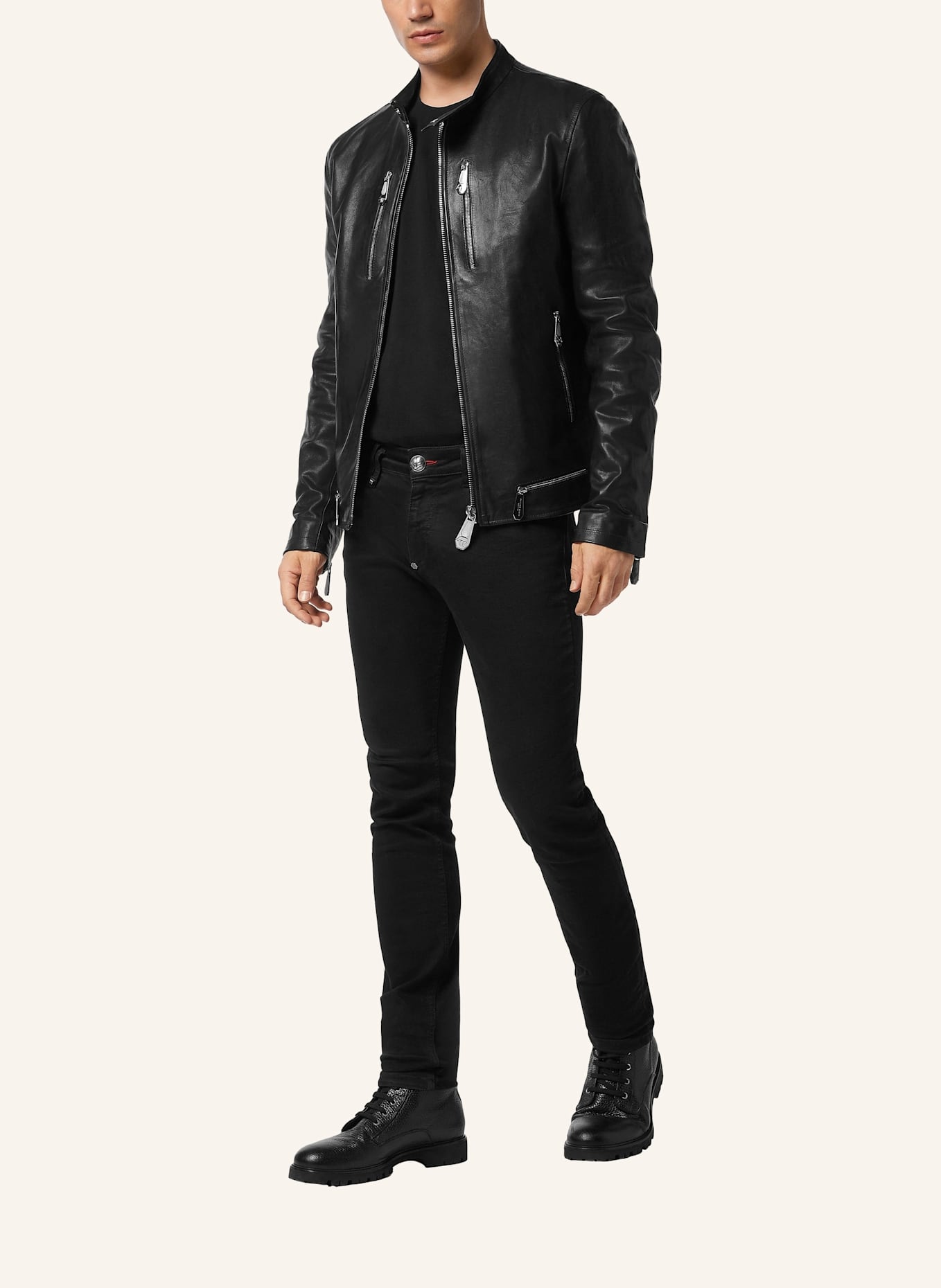 PHILIPP PLEIN PHILIPP PLEIN Lederjacke: SCHWARZ