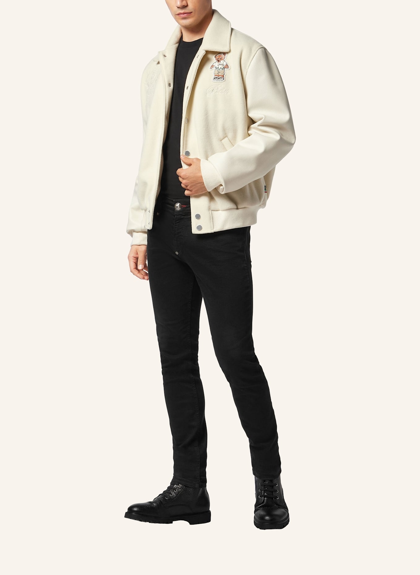 PHILIPP PLEIN PHILIPP PLEIN Lederblouson TEDDY: SCHWARZ