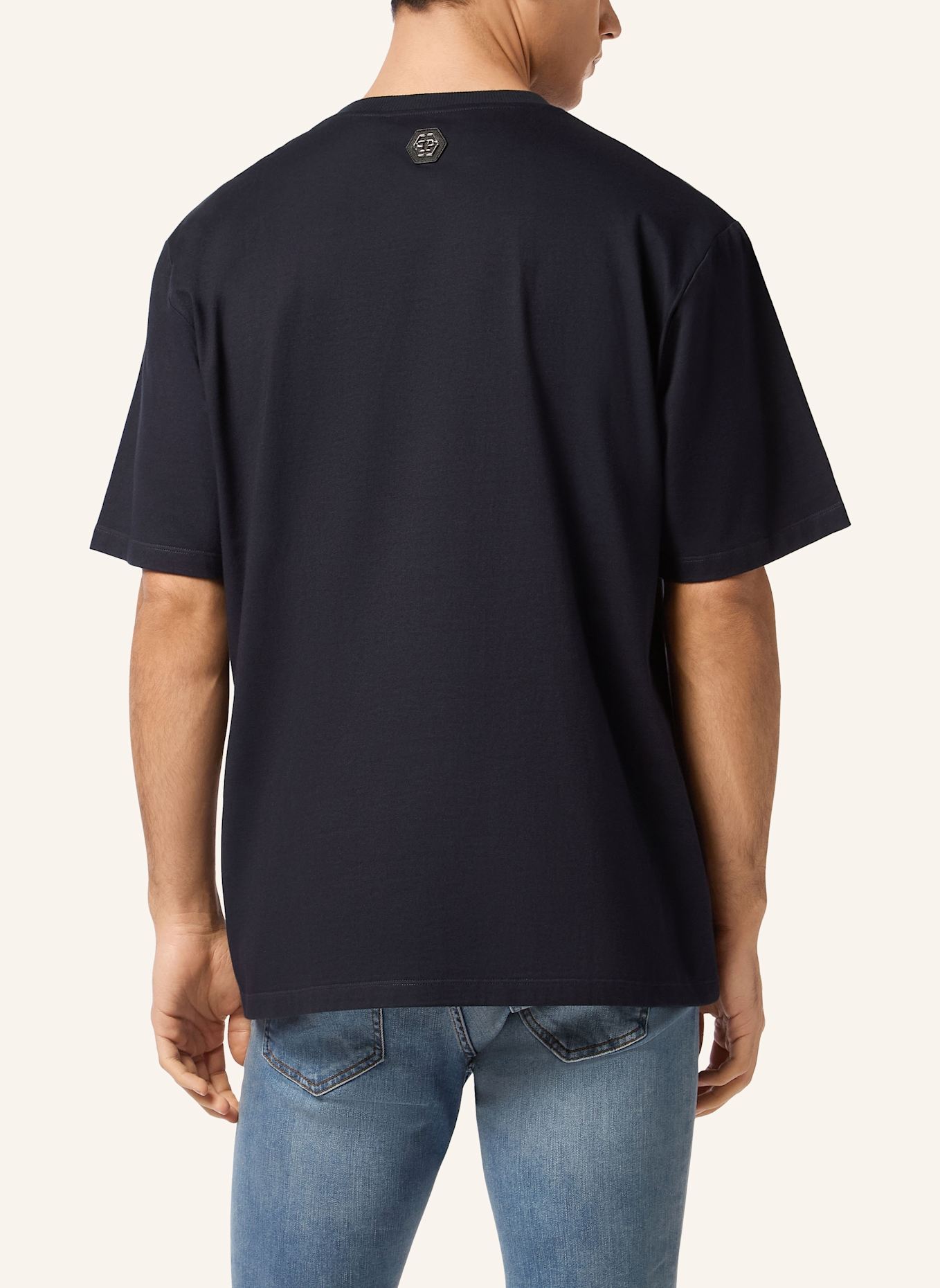 PHILIPP PLEIN T-Shirt Rundhalsausschnitt Ss SKULL: DUNKELBLAU
