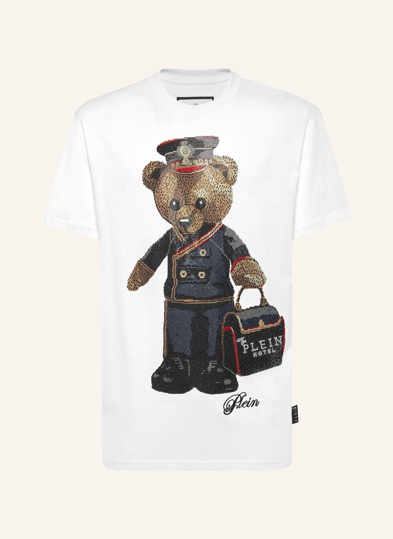PHILIPP PLEIN T-Shirt Rundhalsausschnitt Ss TEDDY: WEISS