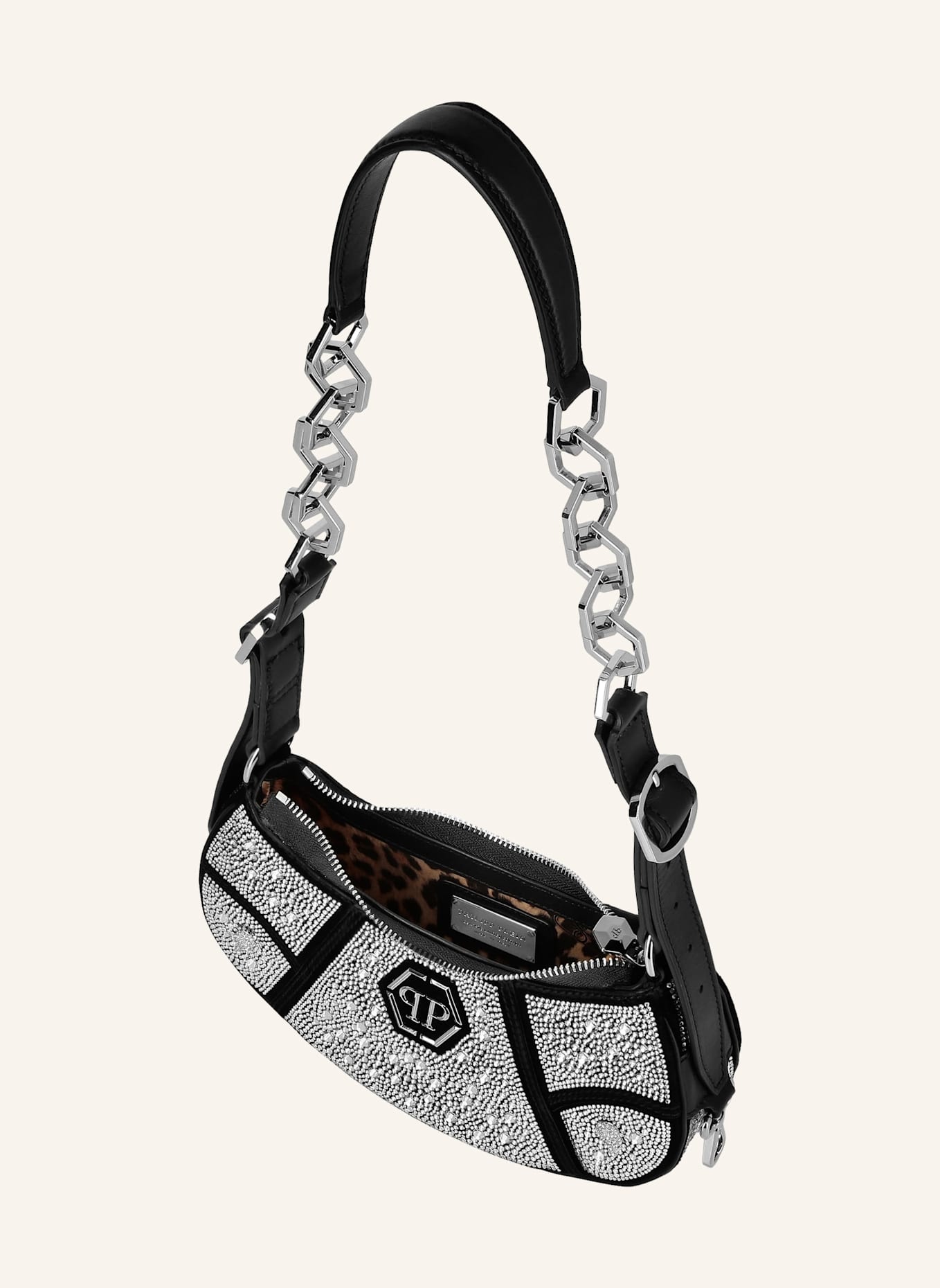 PHILIPP PLEIN Schultertasche: SCHWARZ
