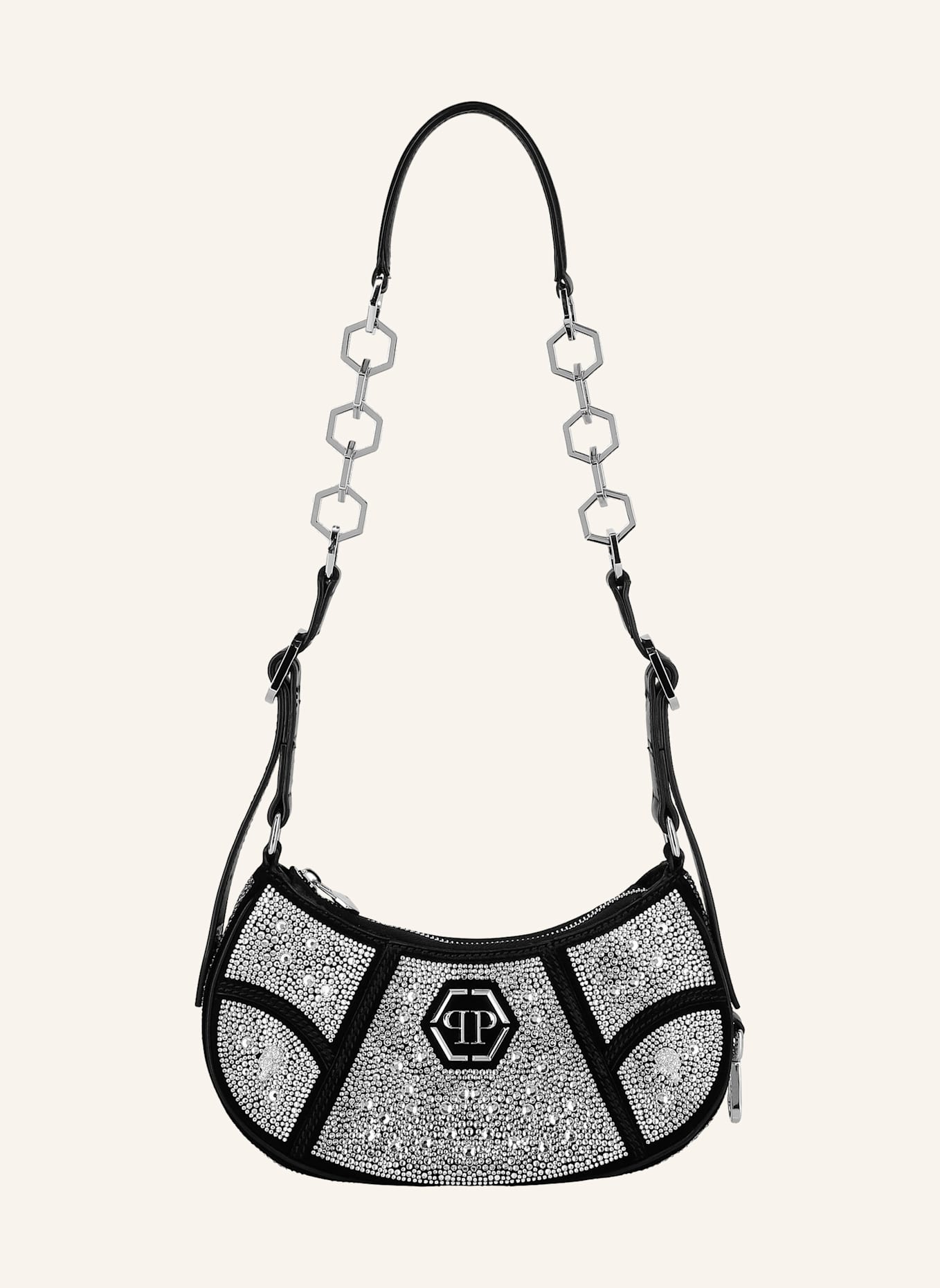 PHILIPP PLEIN Schultertasche: SCHWARZ