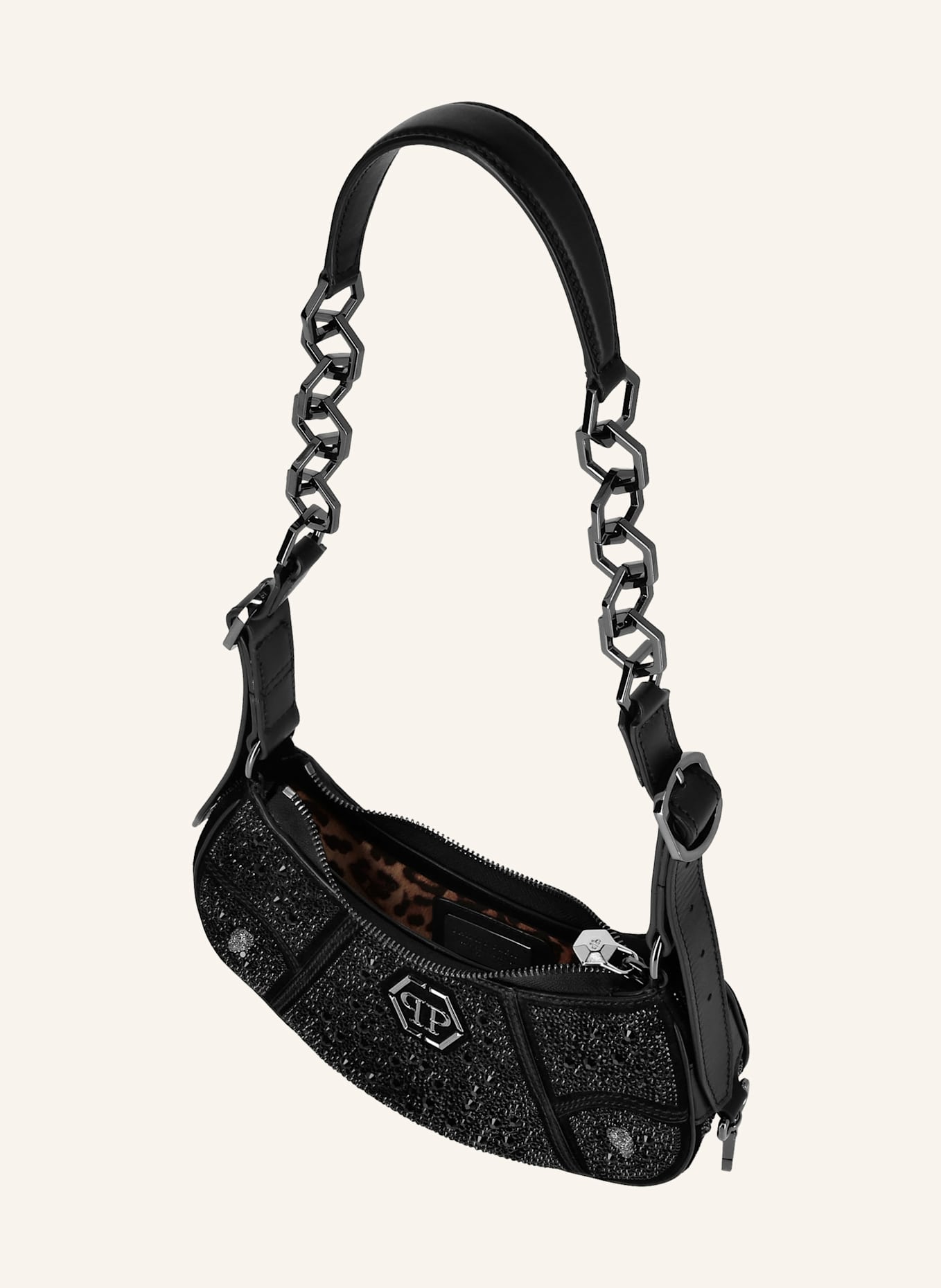 PHILIPP PLEIN Schultertasche: SCHWARZ