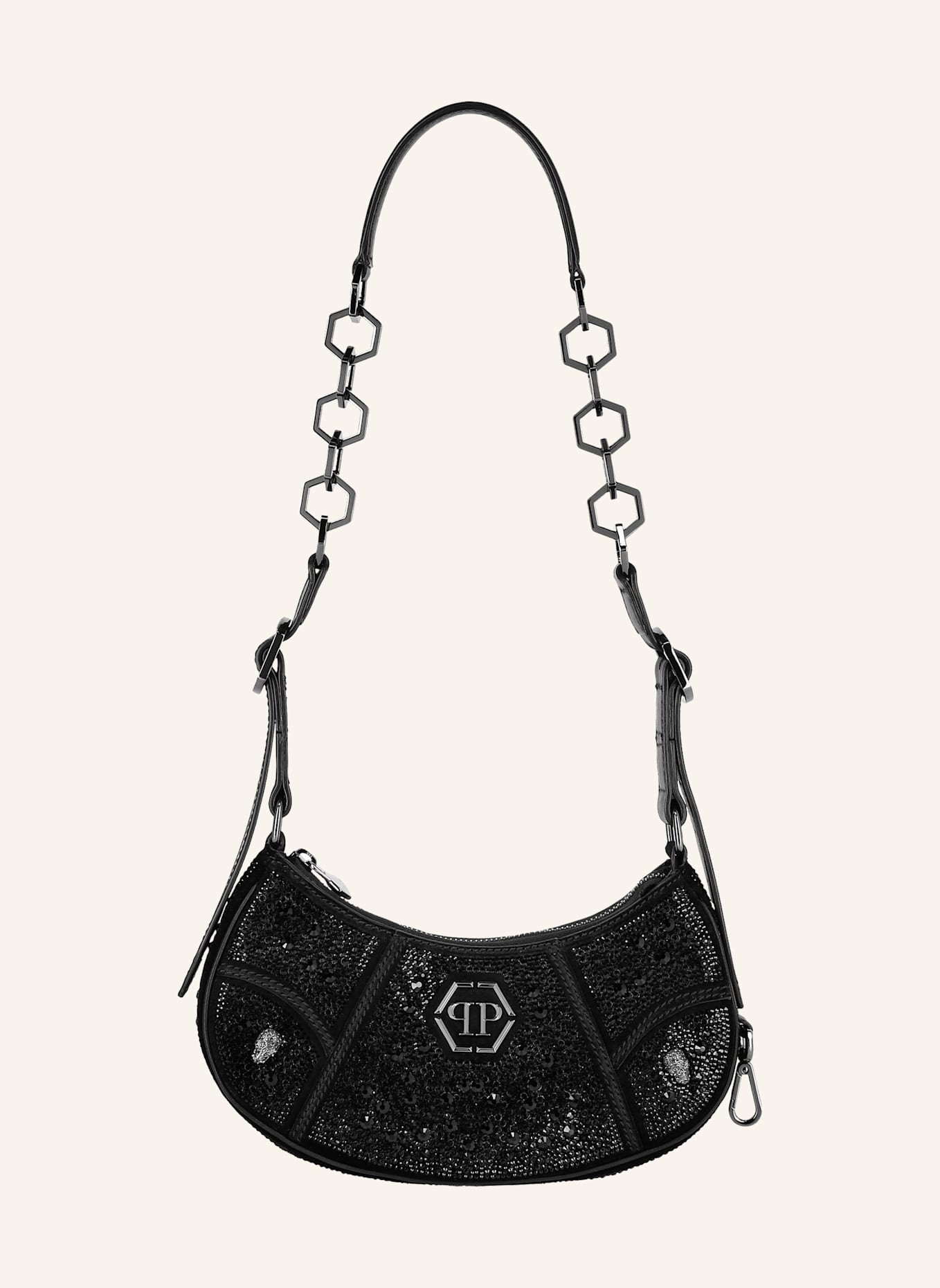 PHILIPP PLEIN Schultertasche: SCHWARZ
