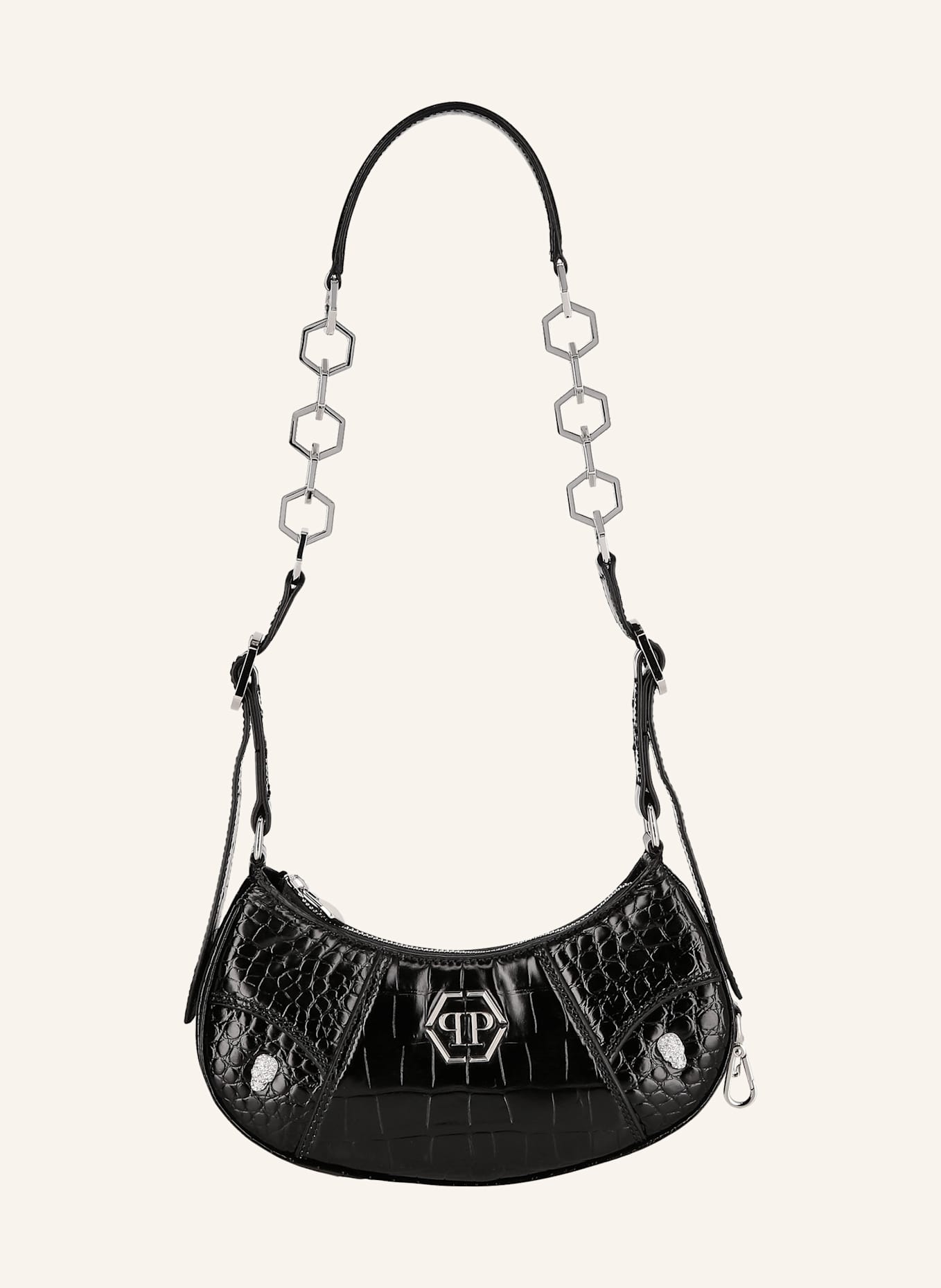 PHILIPP PLEIN Schultertasche: SCHWARZ