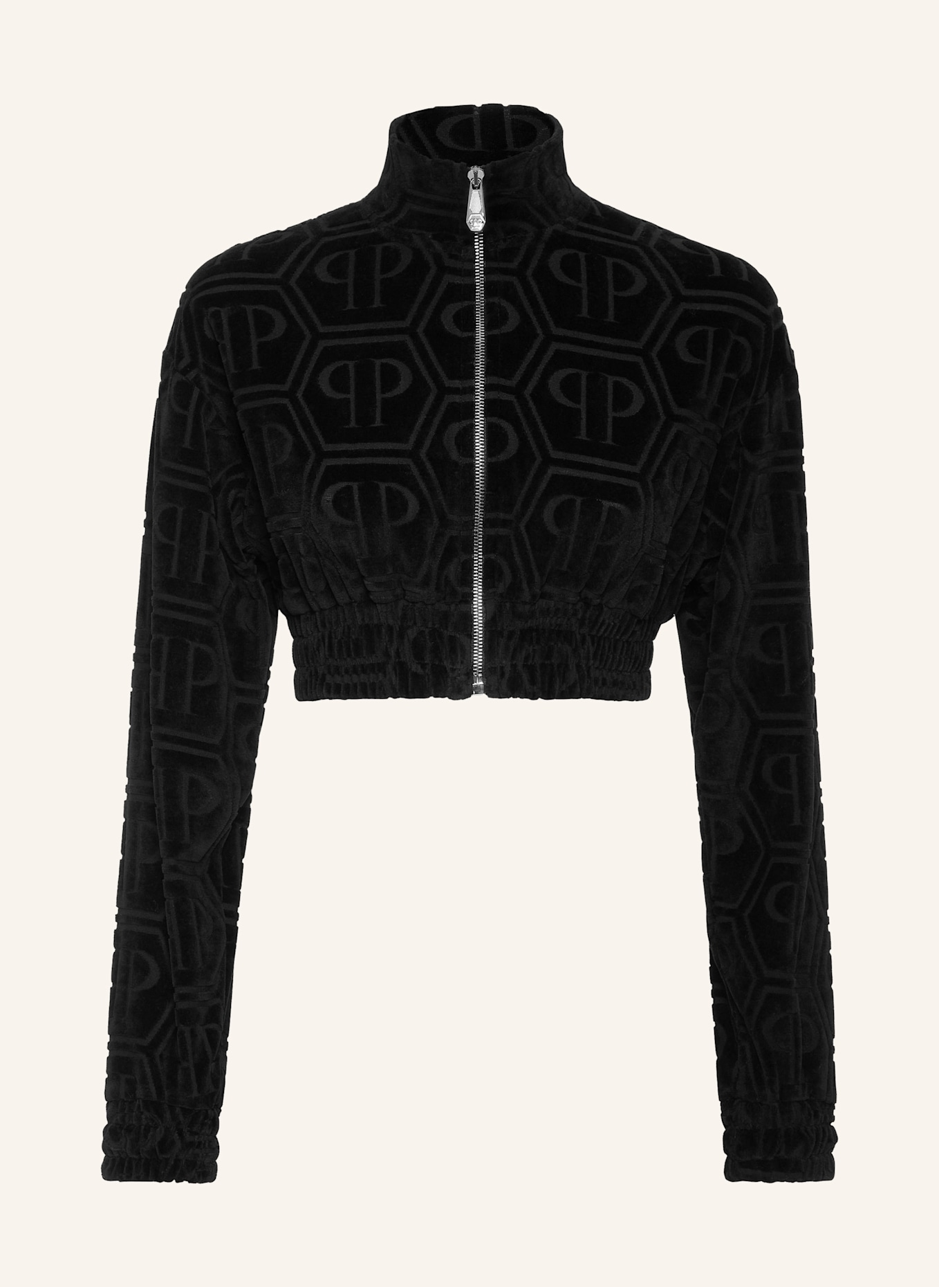 PHILIPP PLEIN Jogging-Jacke MONOGRAM: SCHWARZ