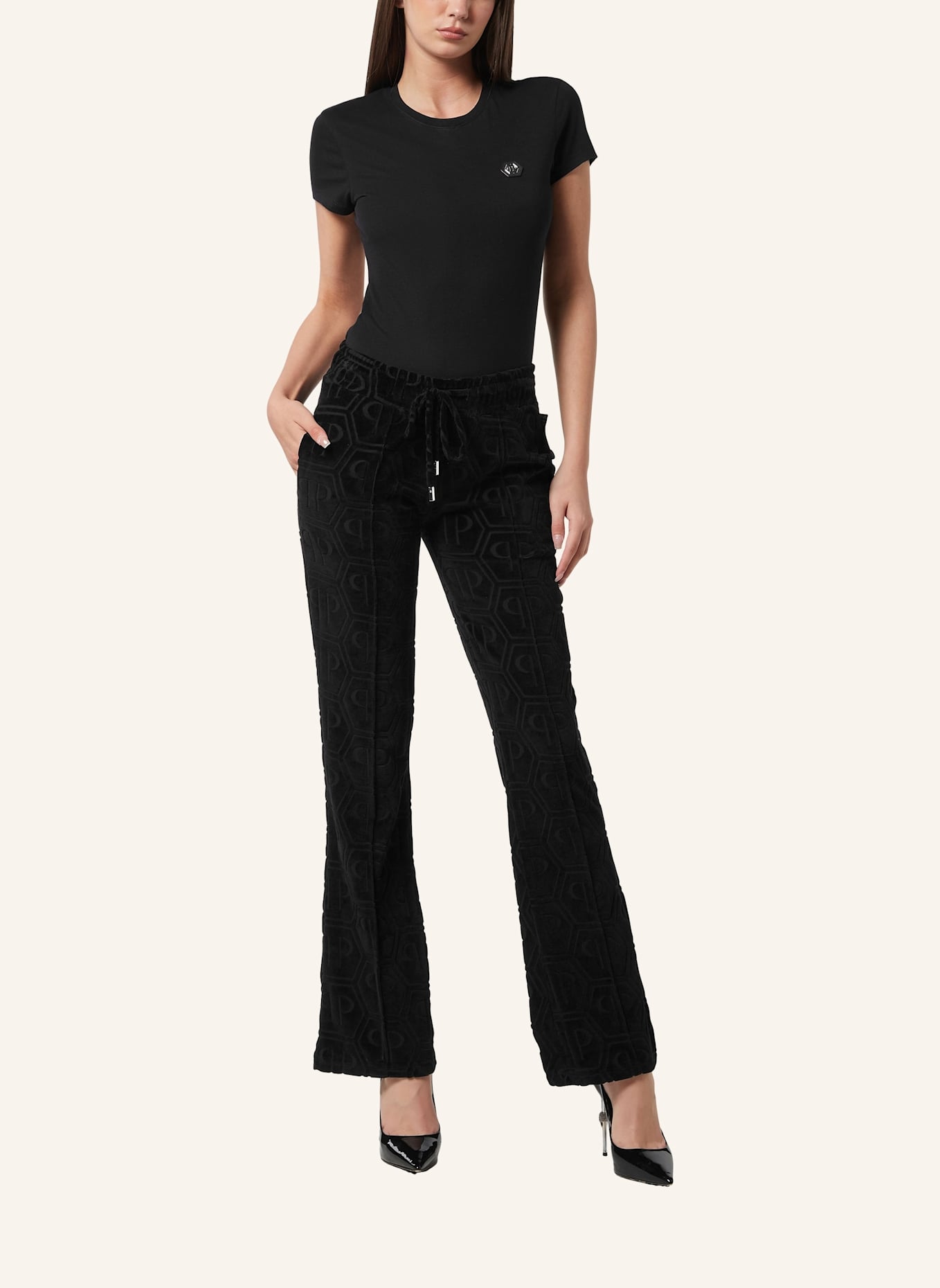 PHILIPP PLEIN Jogginghosen MONOGRAM: SCHWARZ