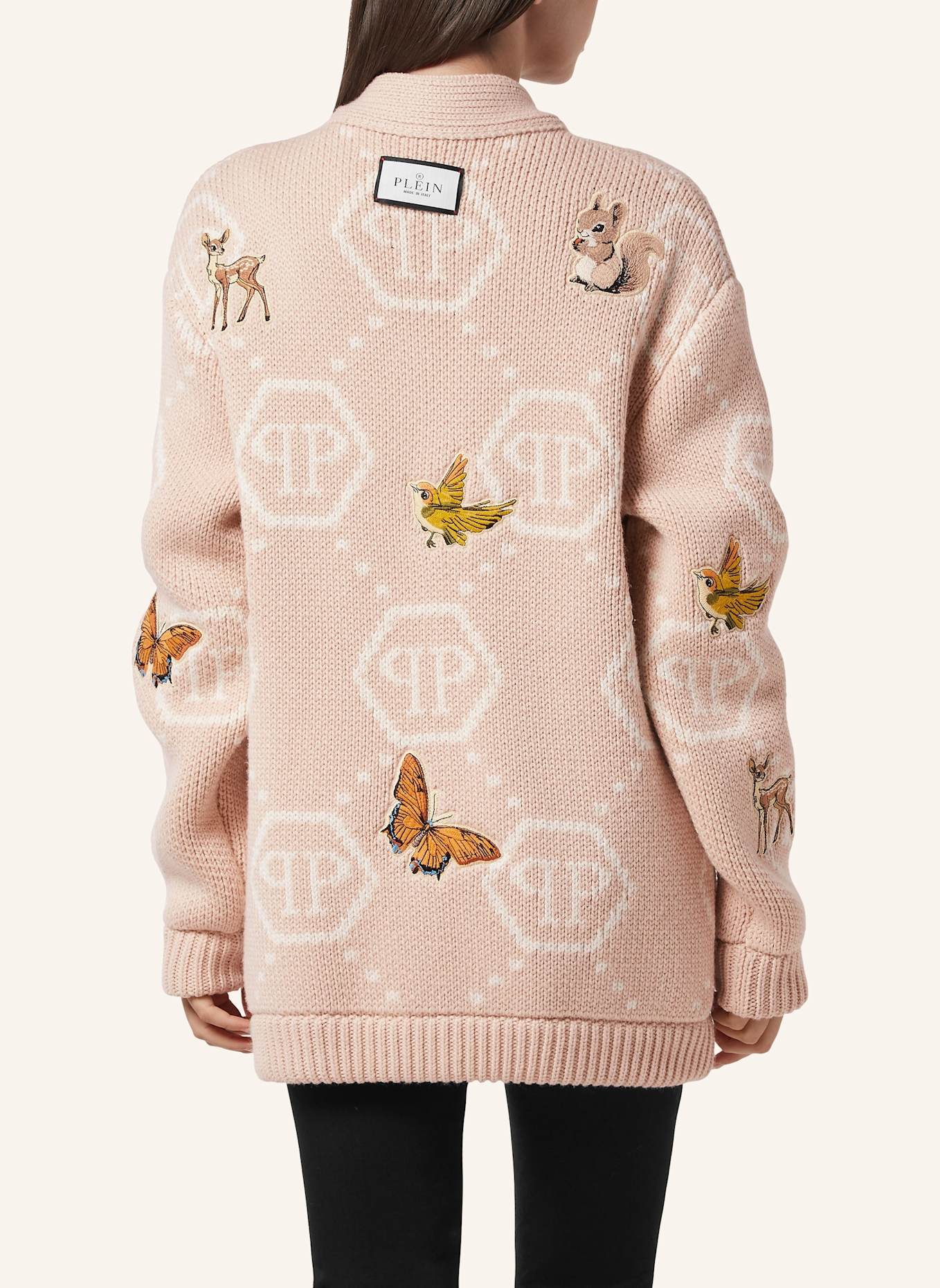 PHILIPP PLEIN Strickjacke lang: BEIGE