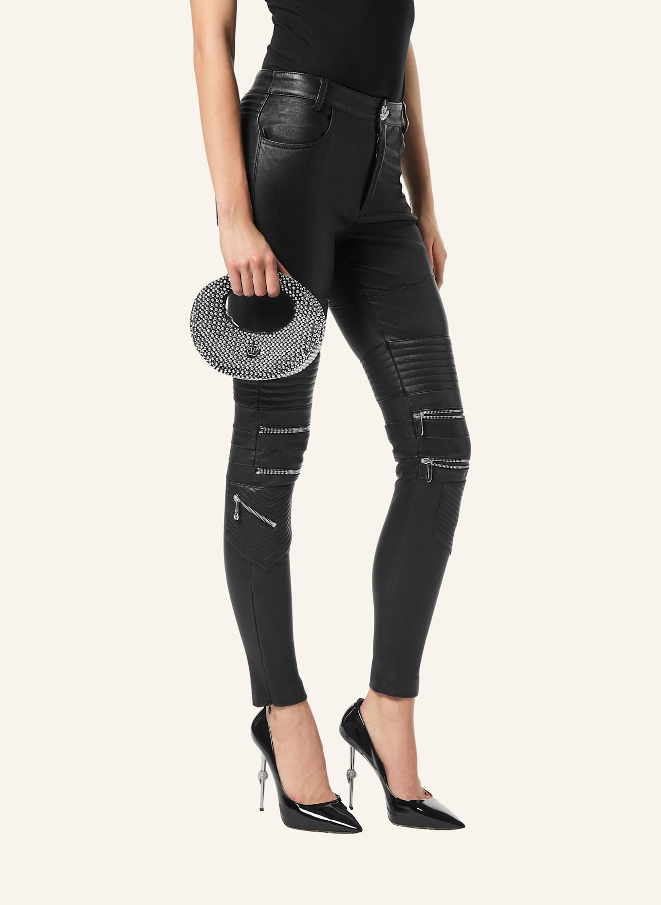 PHILIPP PLEIN Henkel Tasche: SCHWARZ