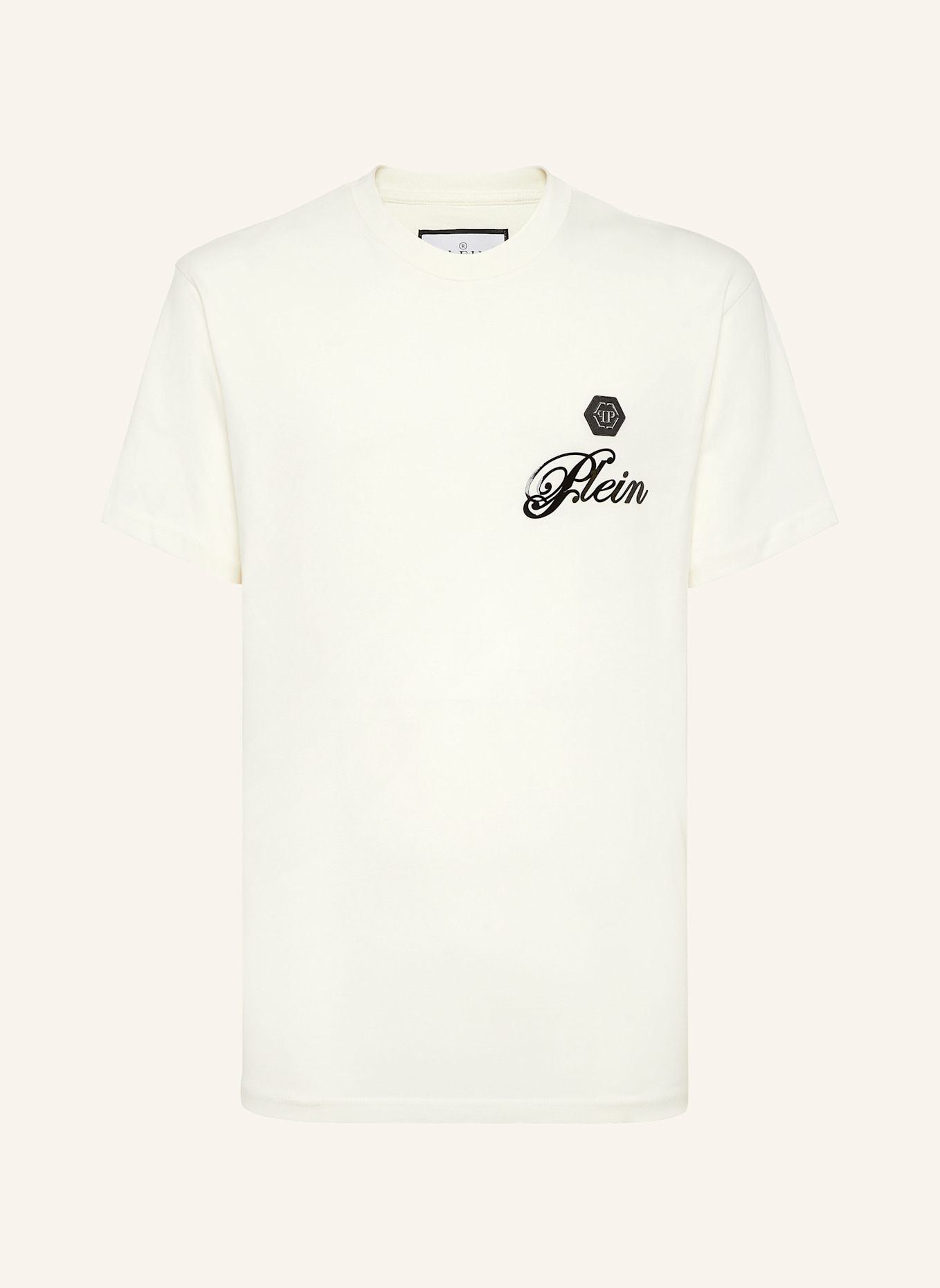 PHILIPP PLEIN T-Shirt Rundhalsausschnitt Ss SIGNATURE: SCHWARZ