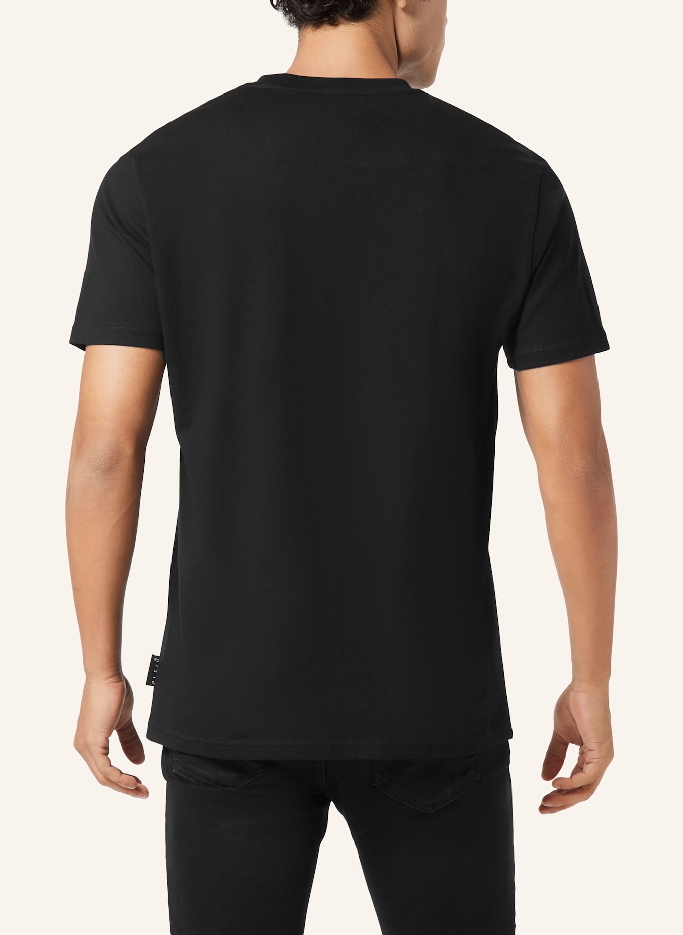 PHILIPP PLEIN T-Shirt Rundhalsausschnitt Ss SIGNATURE: SCHWARZ