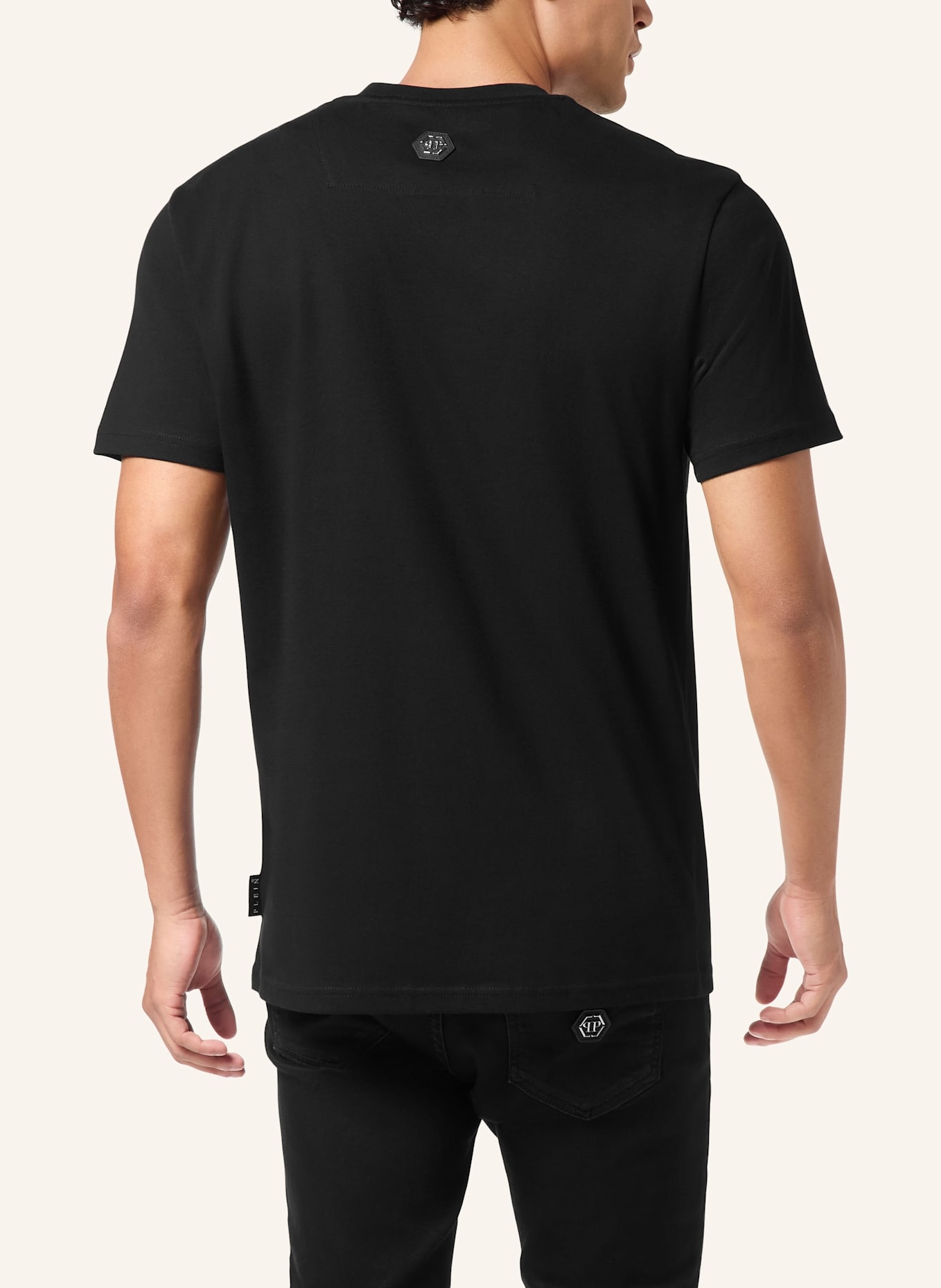 PHILIPP PLEIN T-Shirt Rundhalsausschnitt Ss EAGLE: SCHWARZ