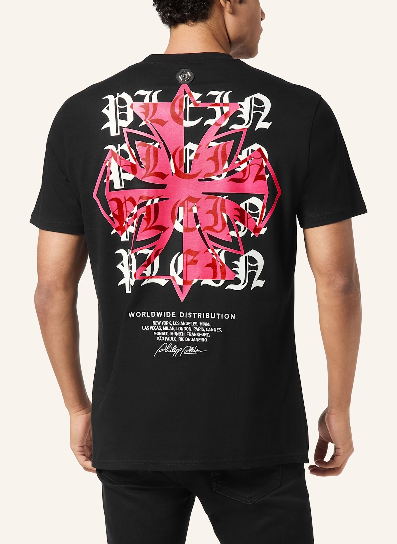 PHILIPP PLEIN T-Shirt Rundhalsausschnitt Ss CREST: SCHWARZ