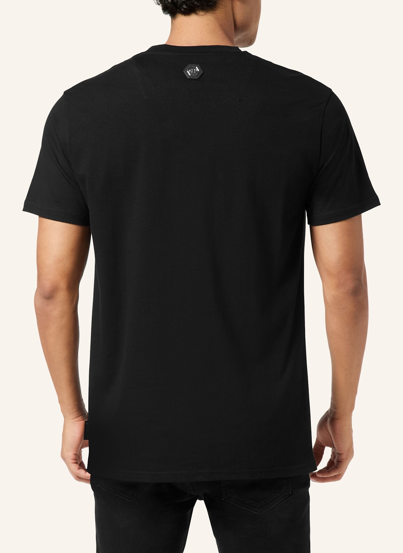 PHILIPP PLEIN T-Shirt Rundhalsausschnitt Ss EAGLE: SCHWARZ