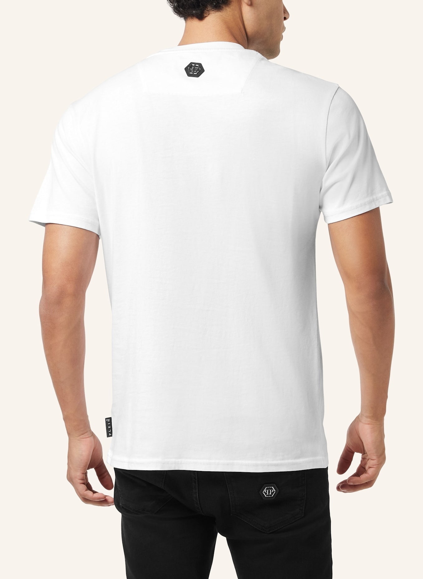 PHILIPP PLEIN T-Shirt Rundhalsausschnitt Ss COLLEGE: WEISS