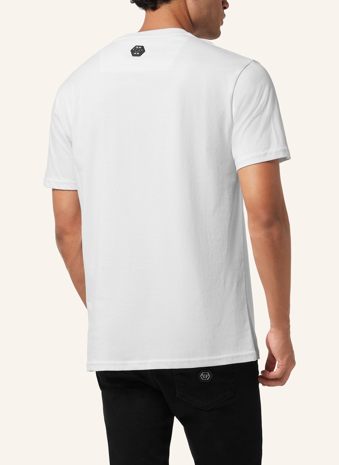 PHILIPP PLEIN T-Shirt Rundhalsausschnitt Ss GOTHIC PLEIN: WEISS