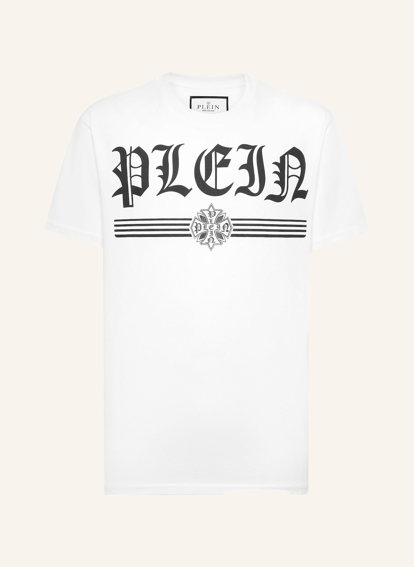 PHILIPP PLEIN T-Shirt Rundhalsausschnitt Ss GOTHIC PLEIN: WEISS
