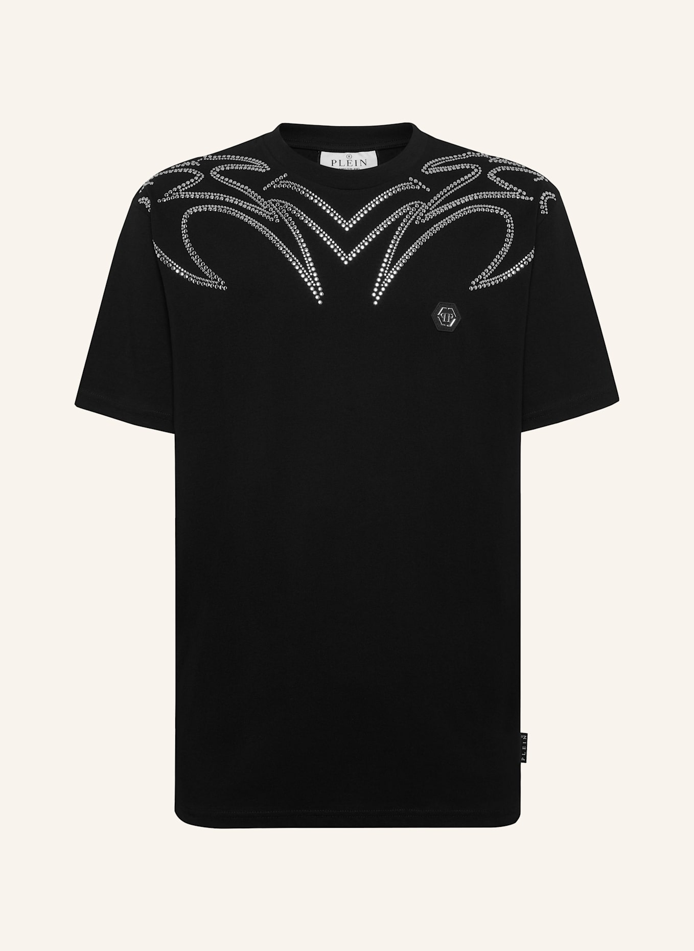 PHILIPP PLEIN T-Shirt Rundhalsausschnitt Ss: SCHWARZ