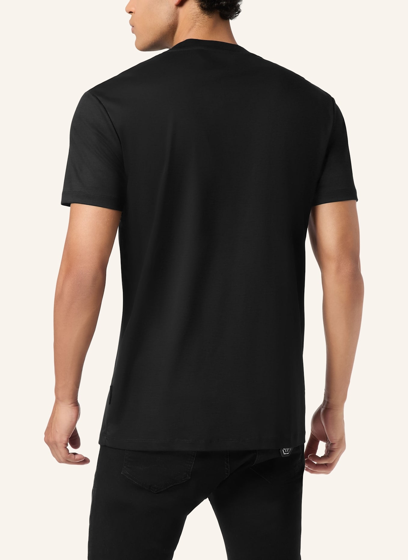 PHILIPP PLEIN T-Shirt Rundhalsausschnitt Ss HEXAGON: SCHWARZ