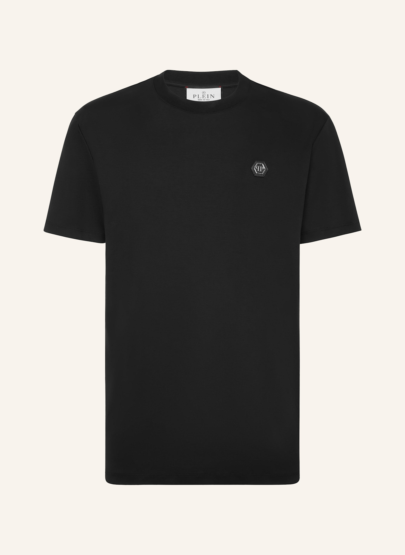 PHILIPP PLEIN T-Shirt Rundhalsausschnitt Ss HEXAGON: SCHWARZ