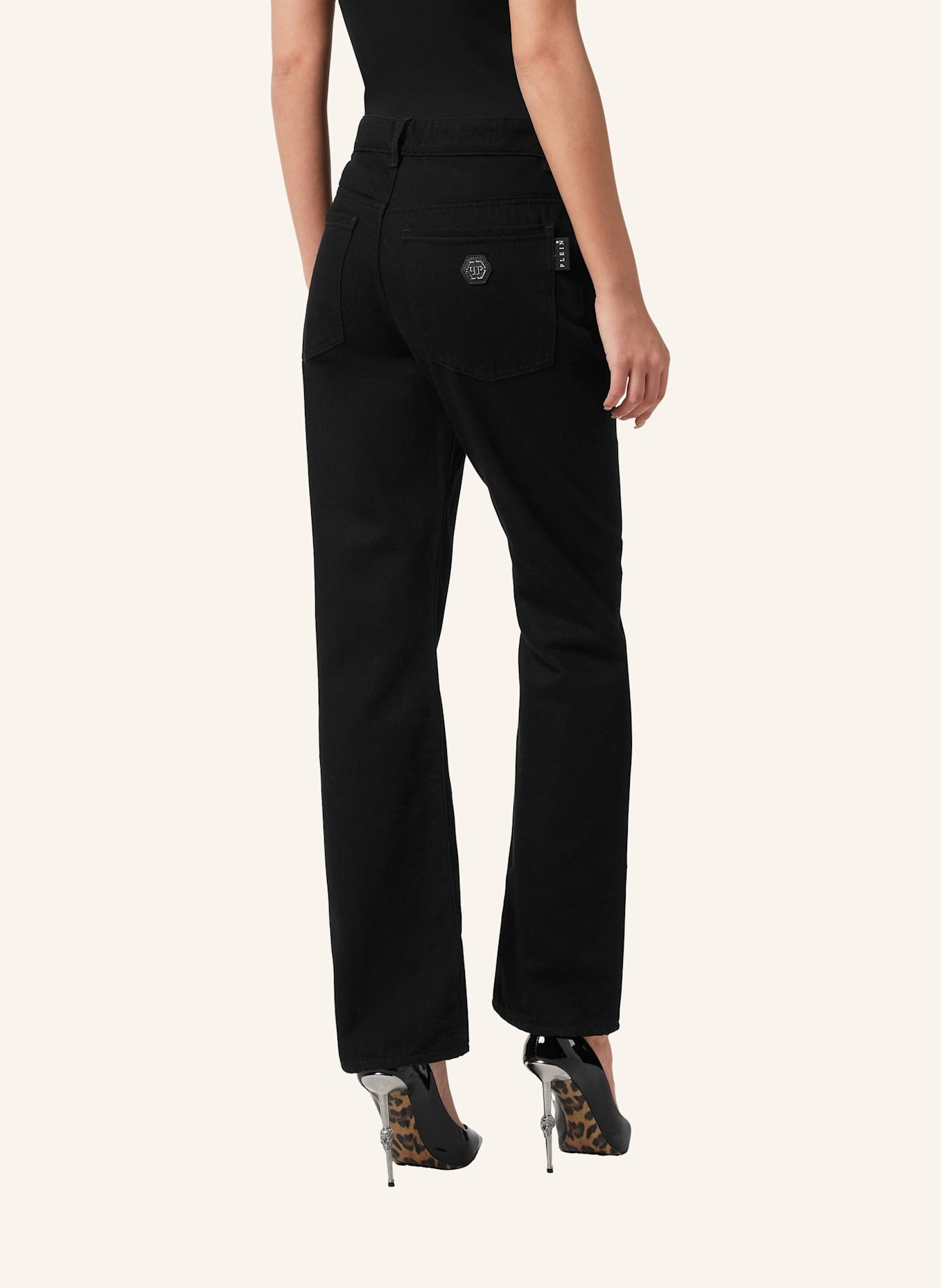 PHILIPP PLEIN Gerader Schnitt HEXAGON: SCHWARZ