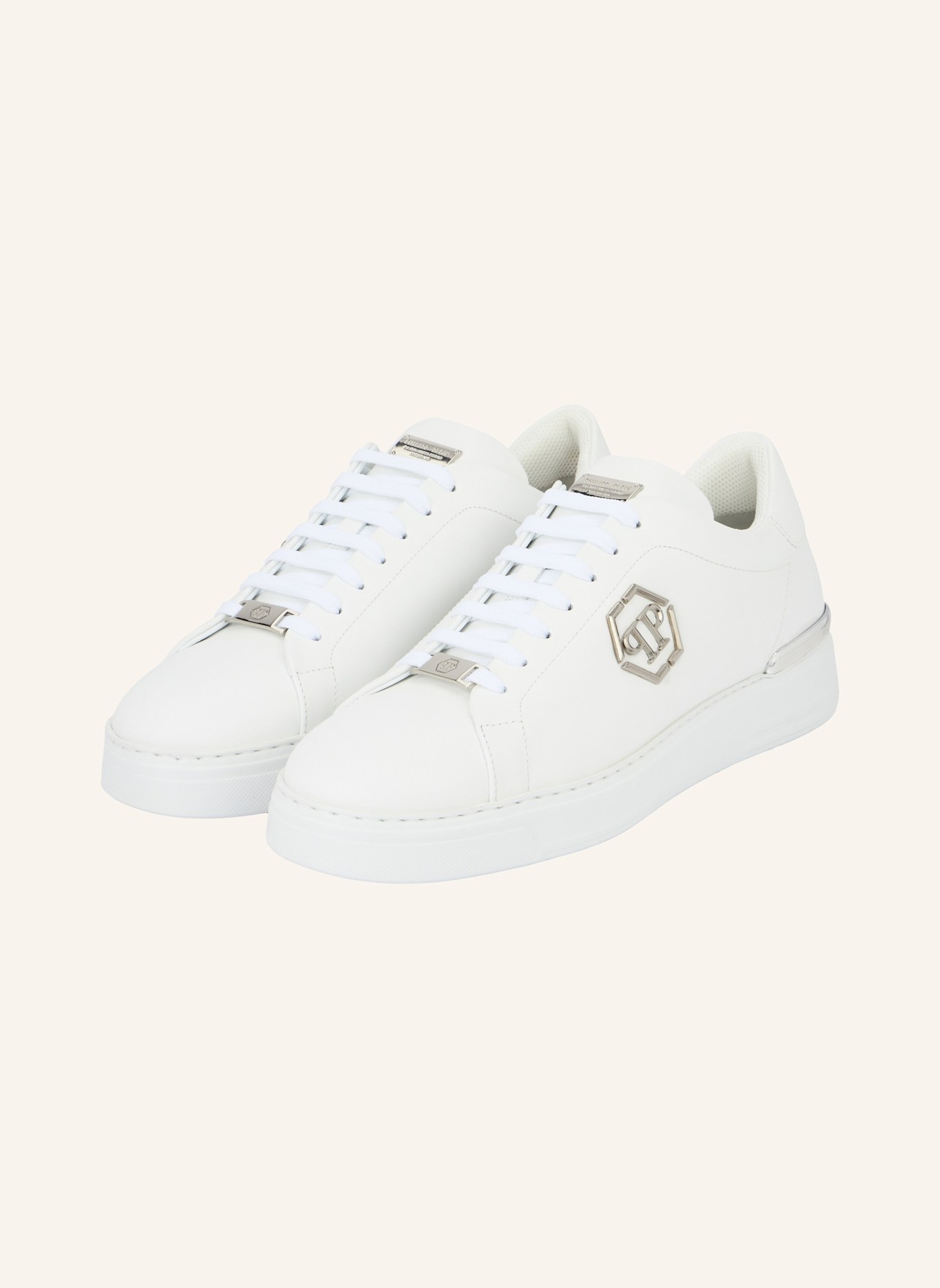 PHILIPP PLEIN Low-Top Turnschuhe HEXAGON: WEISS
