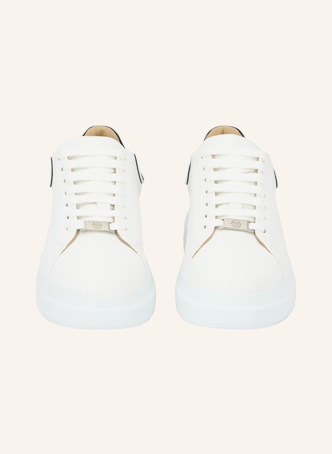 PHILIPP PLEIN Leder Sneaker: WEISS