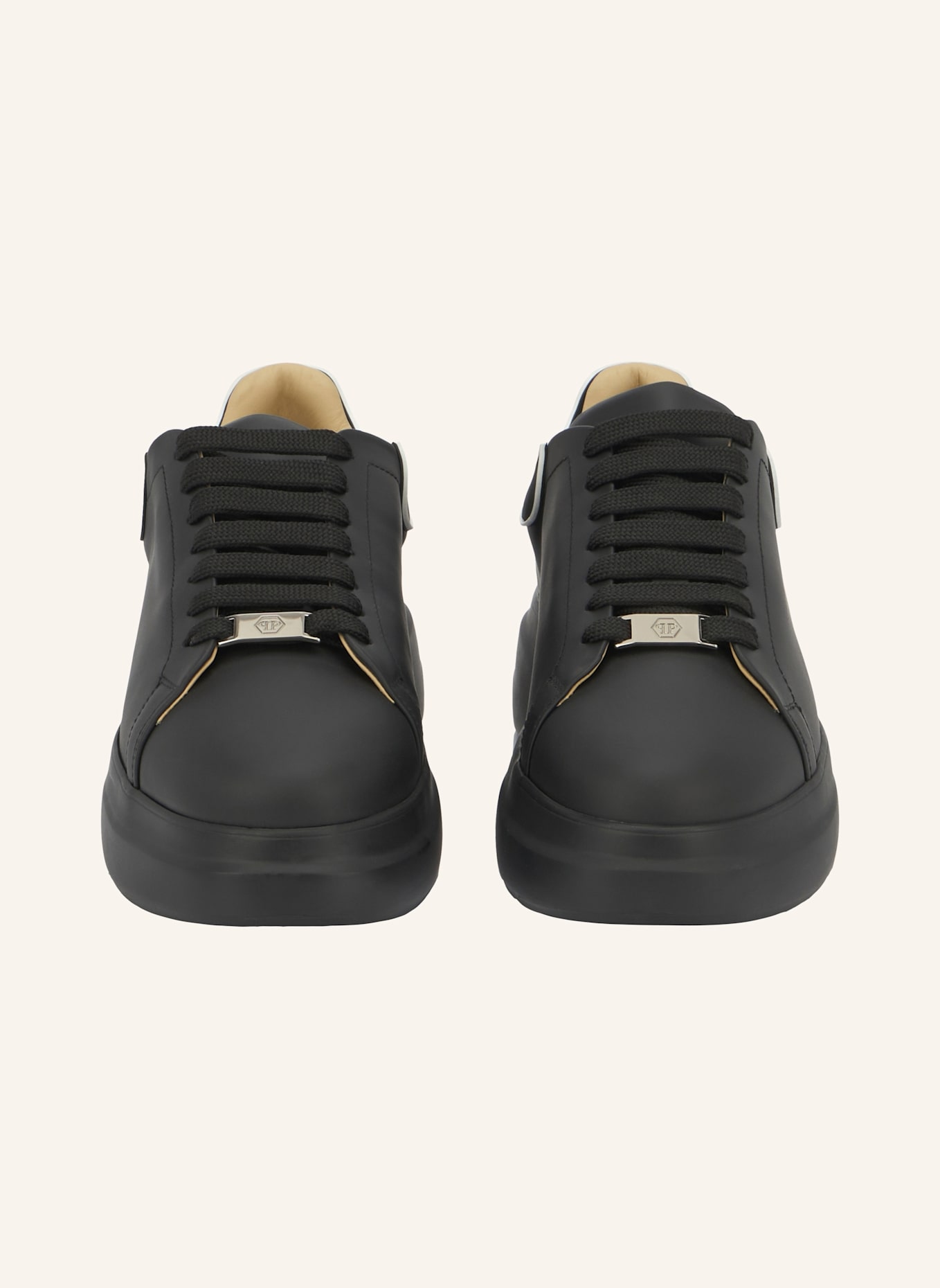 PHILIPP PLEIN Leder Sneaker: SCHWARZ