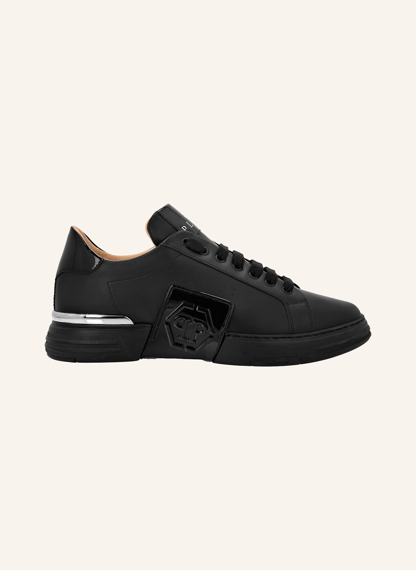 PHILIPP PLEIN Leder Sneaker PHANTOM KICKS: SCHWARZ