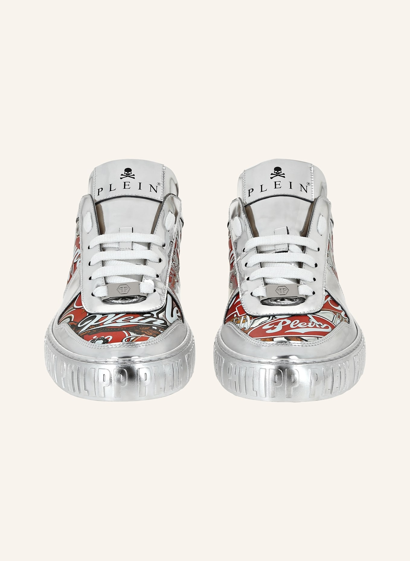 PHILIPP PLEIN Lo-Top Turnschuhe EAGLE: SILBER