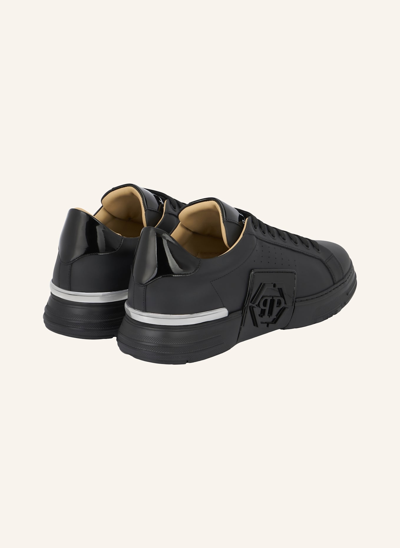 PHILIPP PLEIN Leder Sneaker PHANTOM KICKS: SCHWARZ