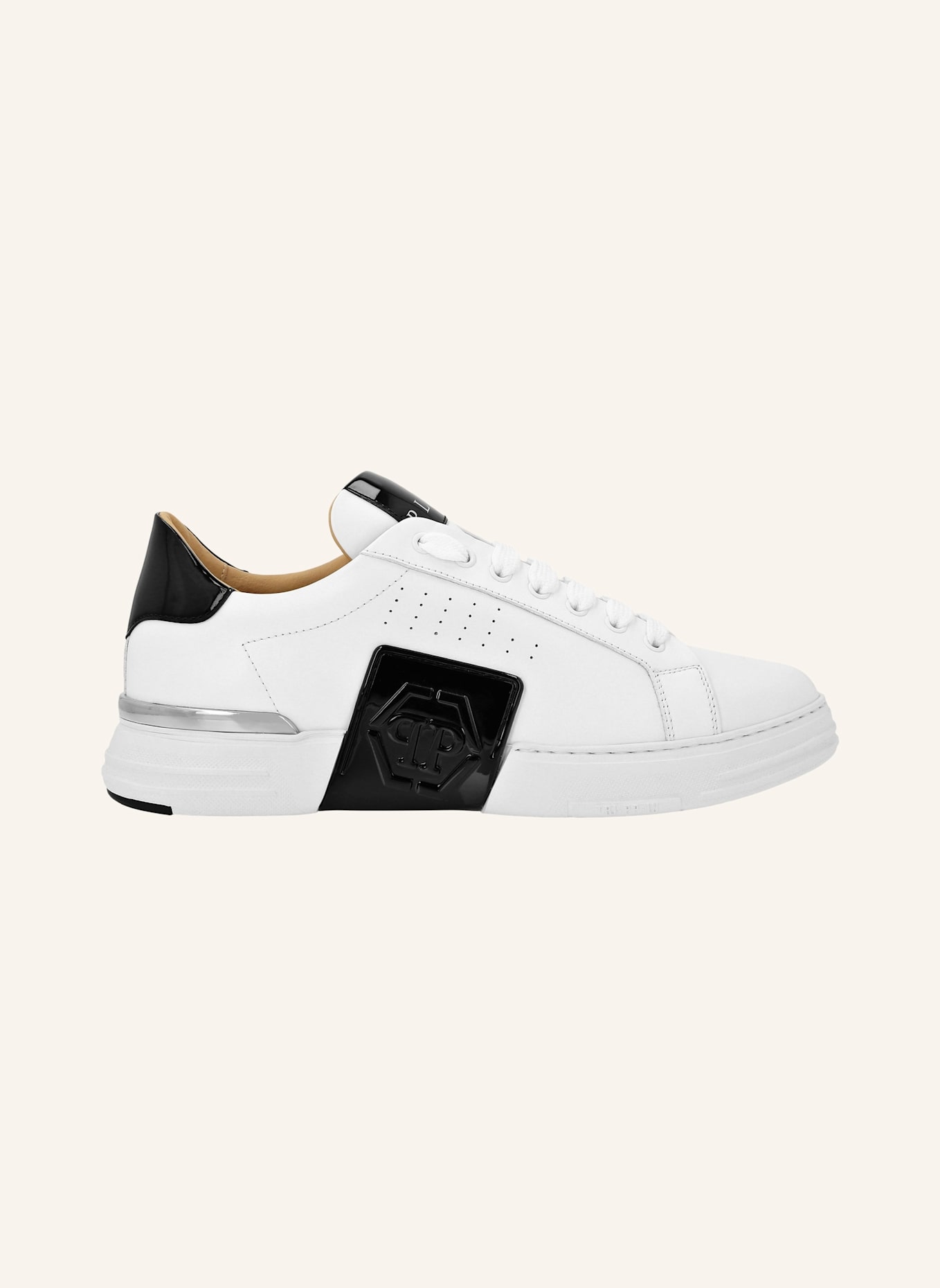 PHILIPP PLEIN Leder Sneaker PHANTOM KICKS: WEISS
