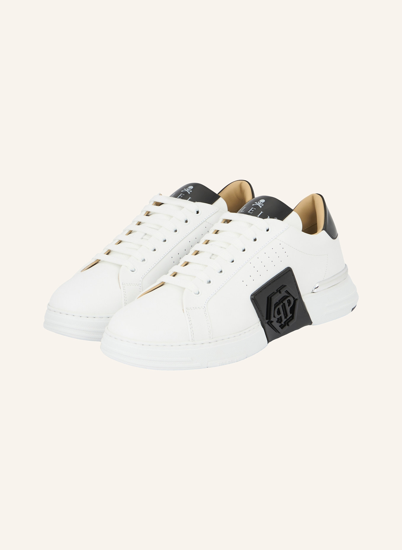 PHILIPP PLEIN Leder Sneaker PHANTOM KICKS: WEISS