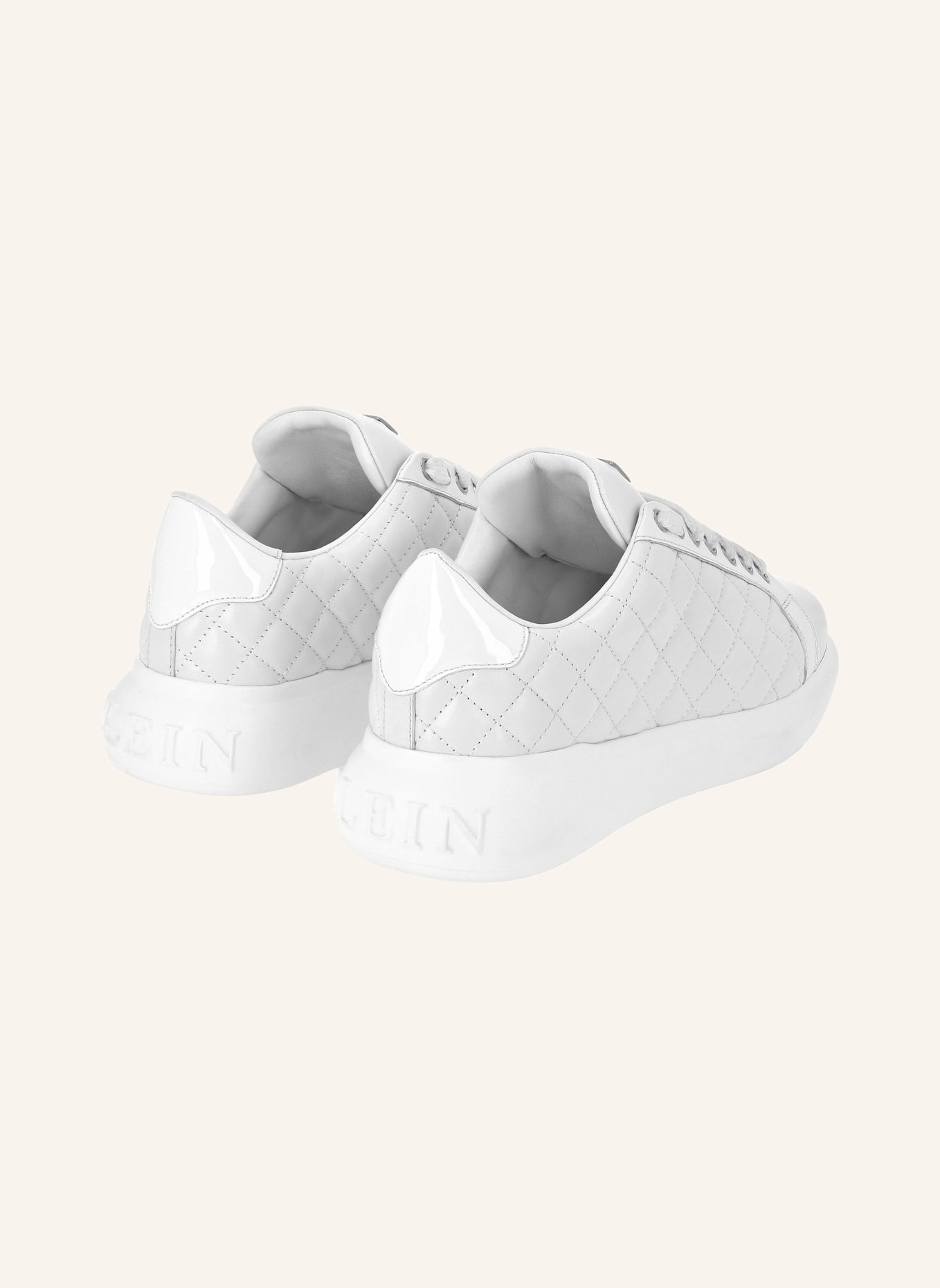 PHILIPP PLEIN Lo-Top Turnschuhe Matelasse: WEISS