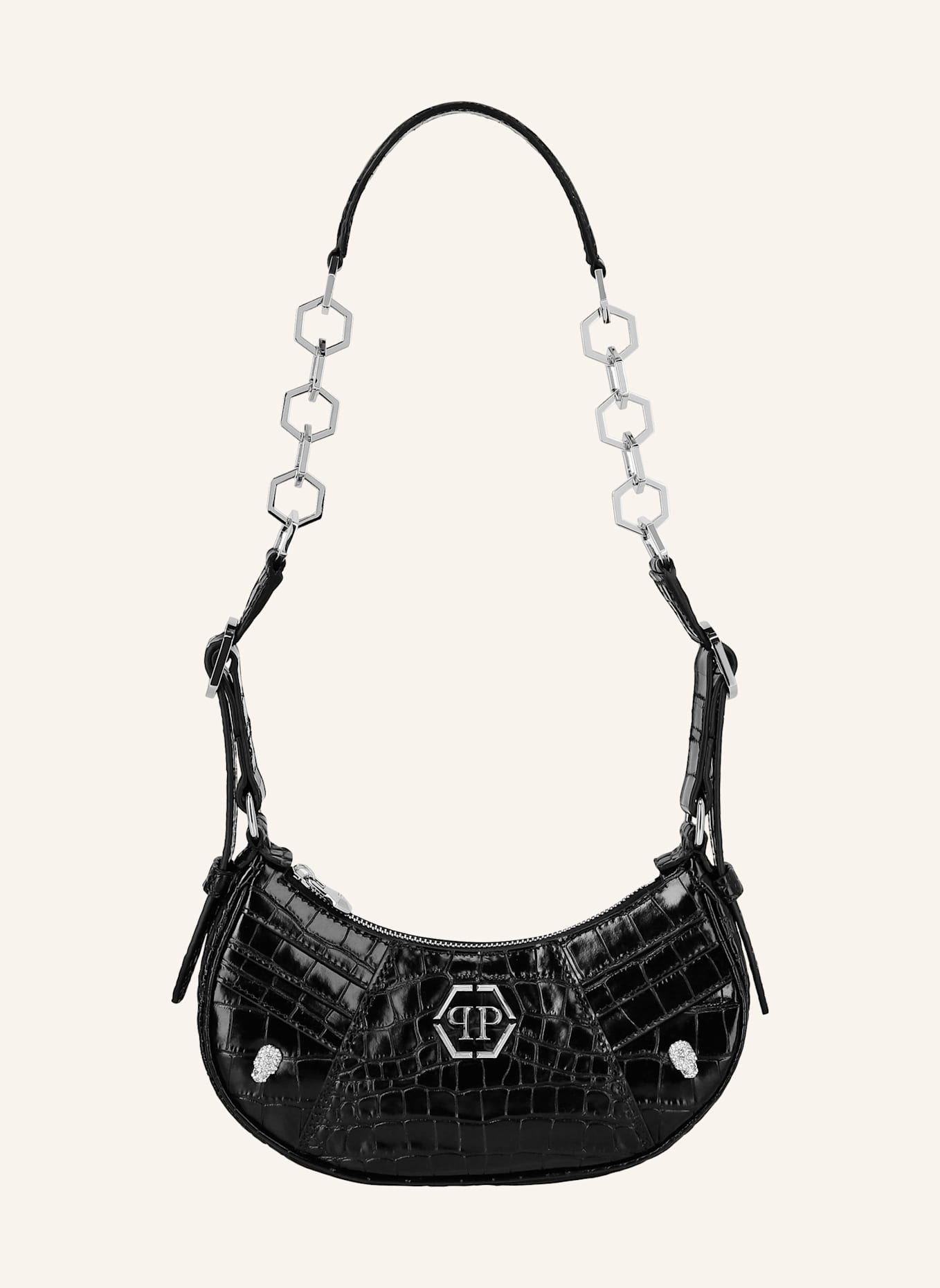 PHILIPP PLEIN Henkel Tasche COCCO: SCHWARZ