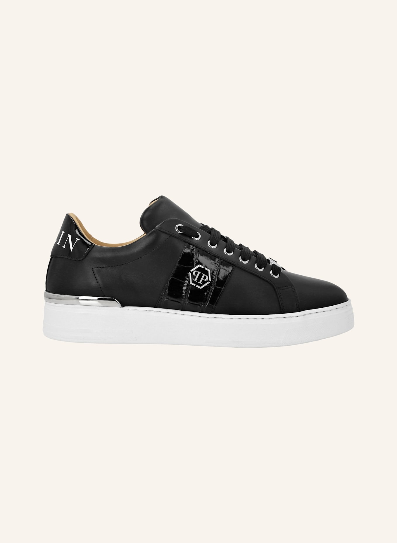 PHILIPP PLEIN Lo-Top Turnschuhe HEXAGON: SCHWARZ