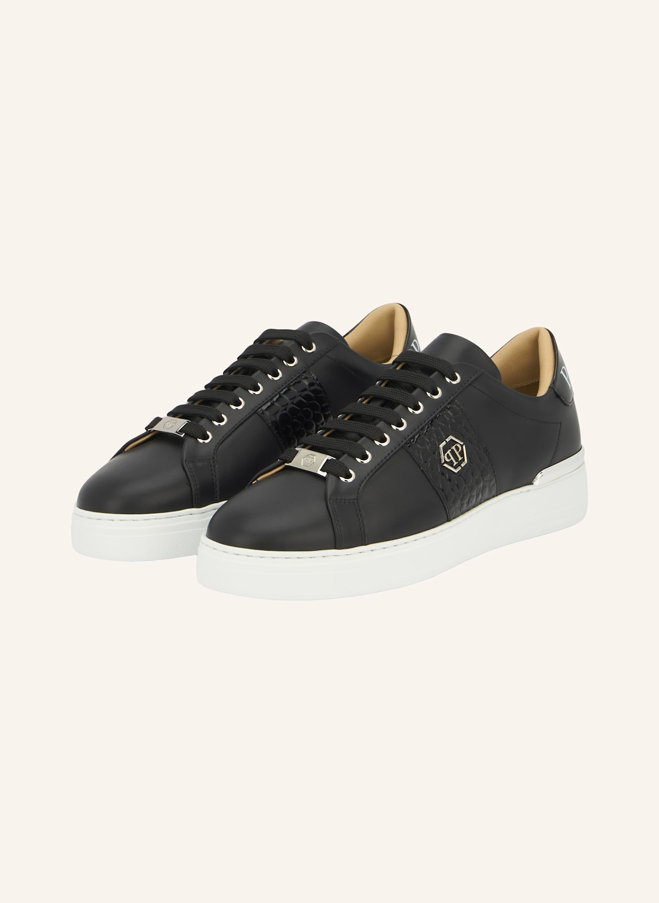 PHILIPP PLEIN Lo-Top Turnschuhe HEXAGON: SCHWARZ