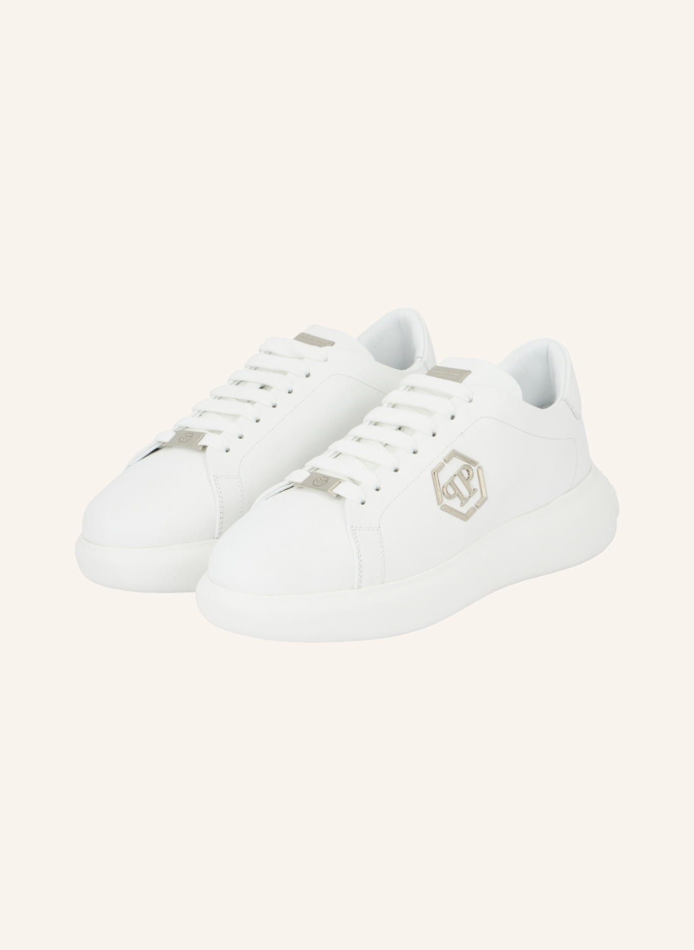 PHILIPP PLEIN Lo-Top Turnschuhe HEXAGON: WEISS