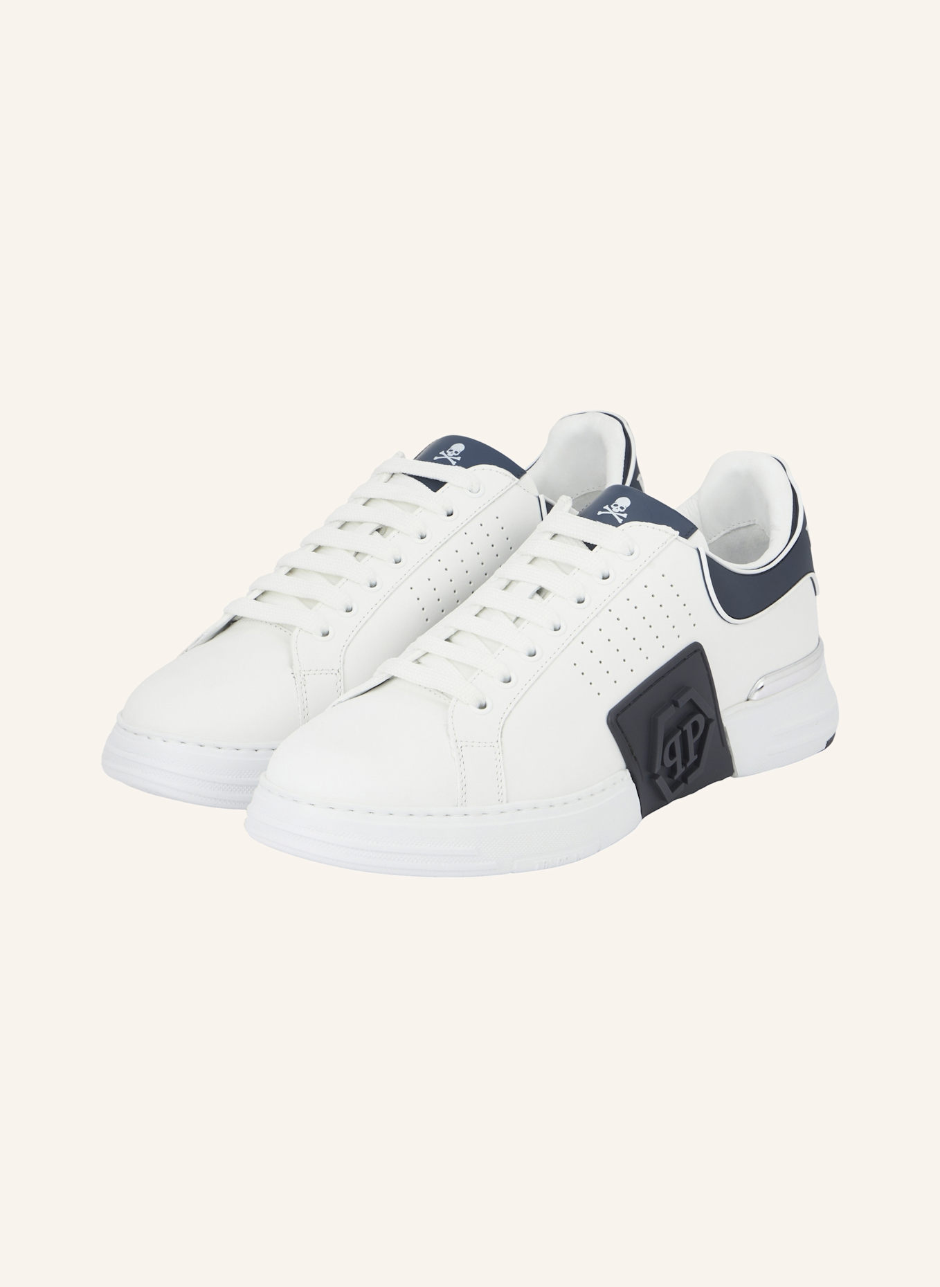 PHILIPP PLEIN Lo-Top Turnschuhe HEXAGON: WEISS