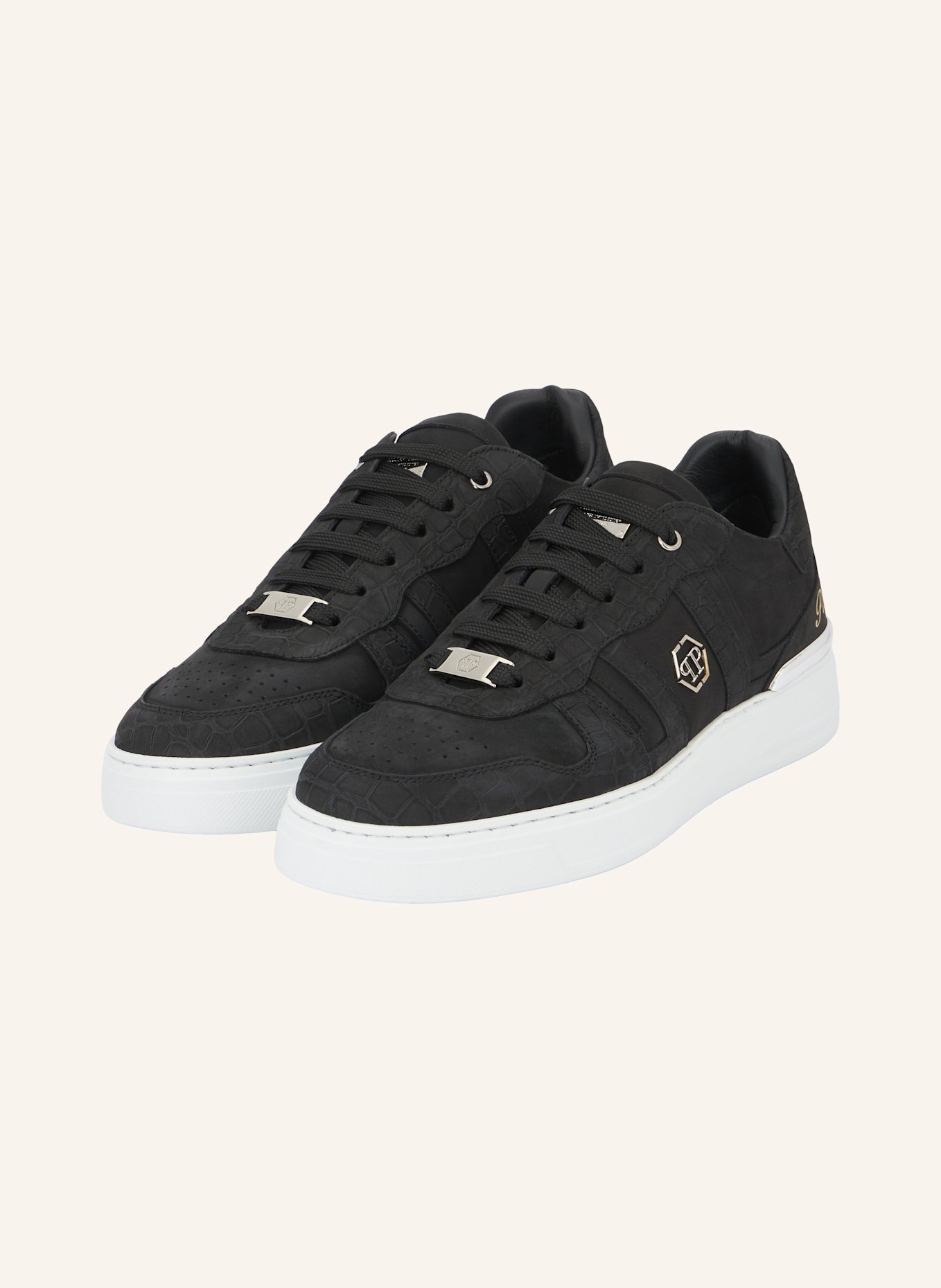 PHILIPP PLEIN Lo-Top Turnschuhe COCCO: SCHWARZ